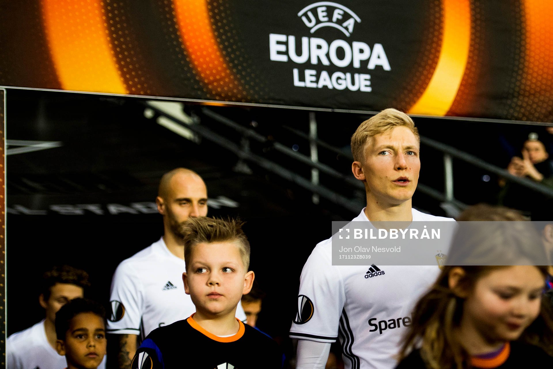 Tore Reginiussen and Birger Meling of Rosenborg enter the