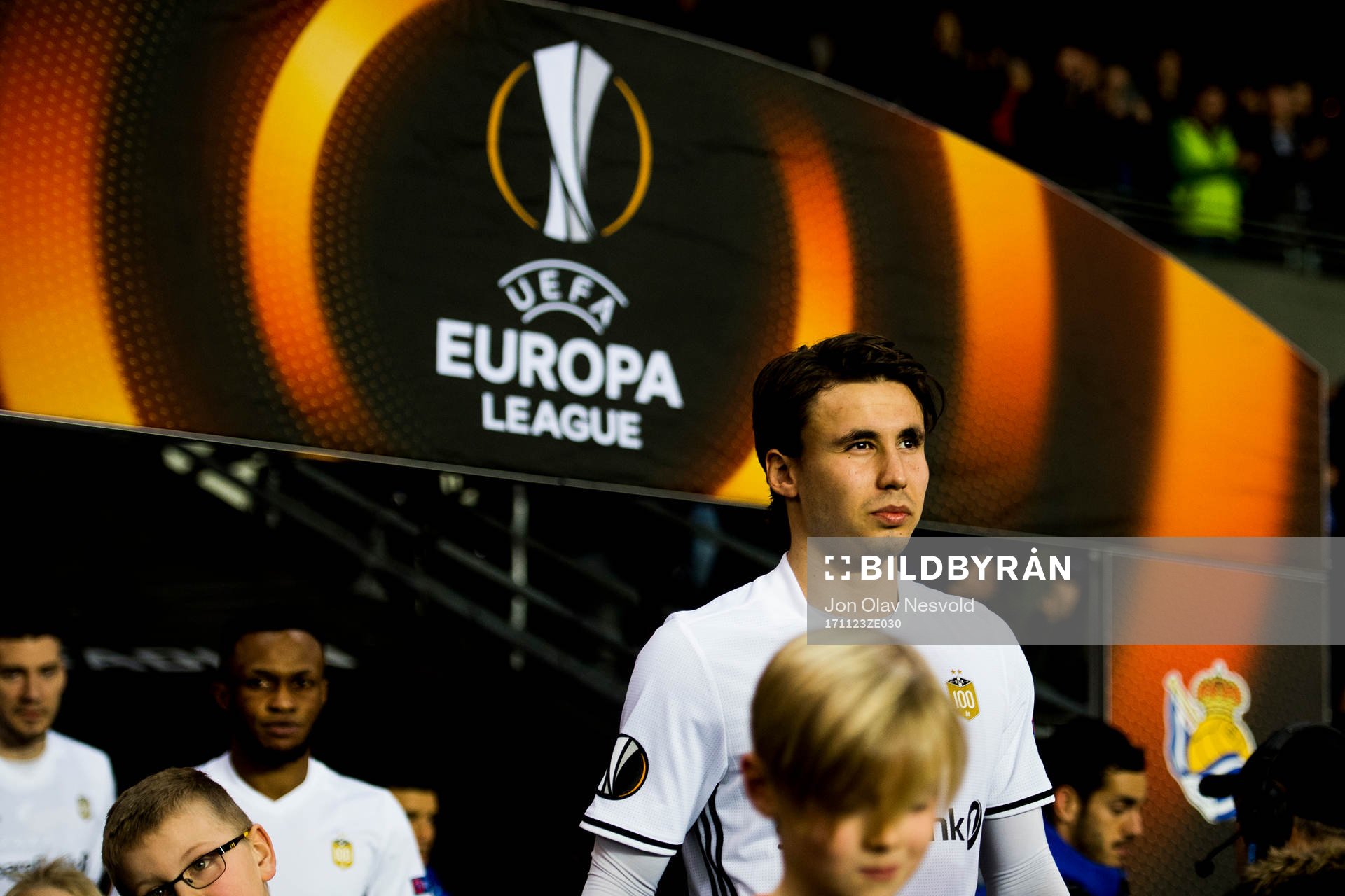 Anders Trondsen of Rosenborg enters the pitch