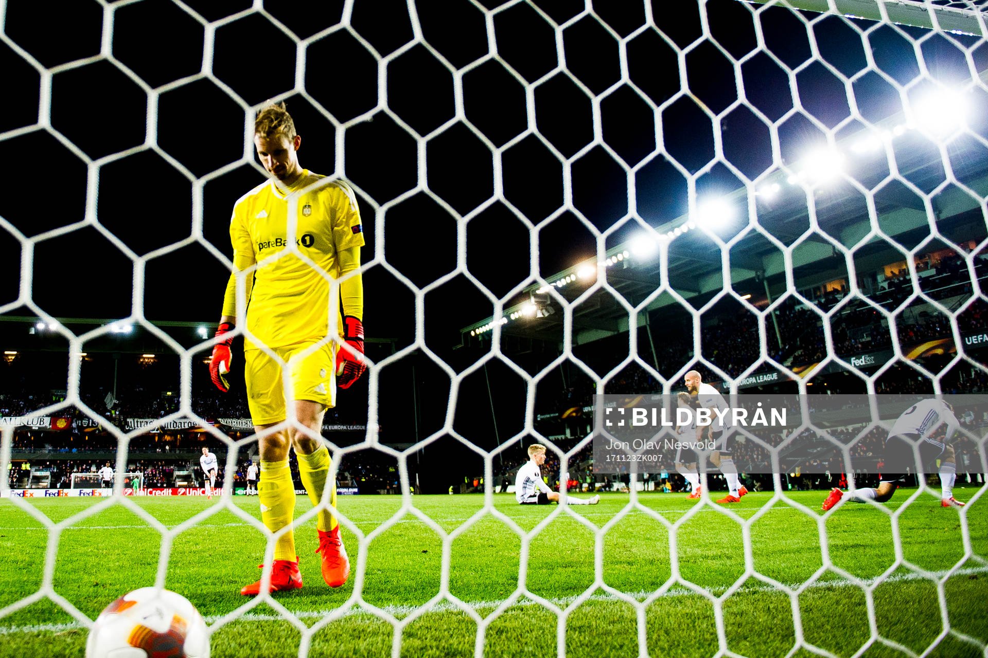 Goalkeeper André Hansen of Rosenborg looks dejected