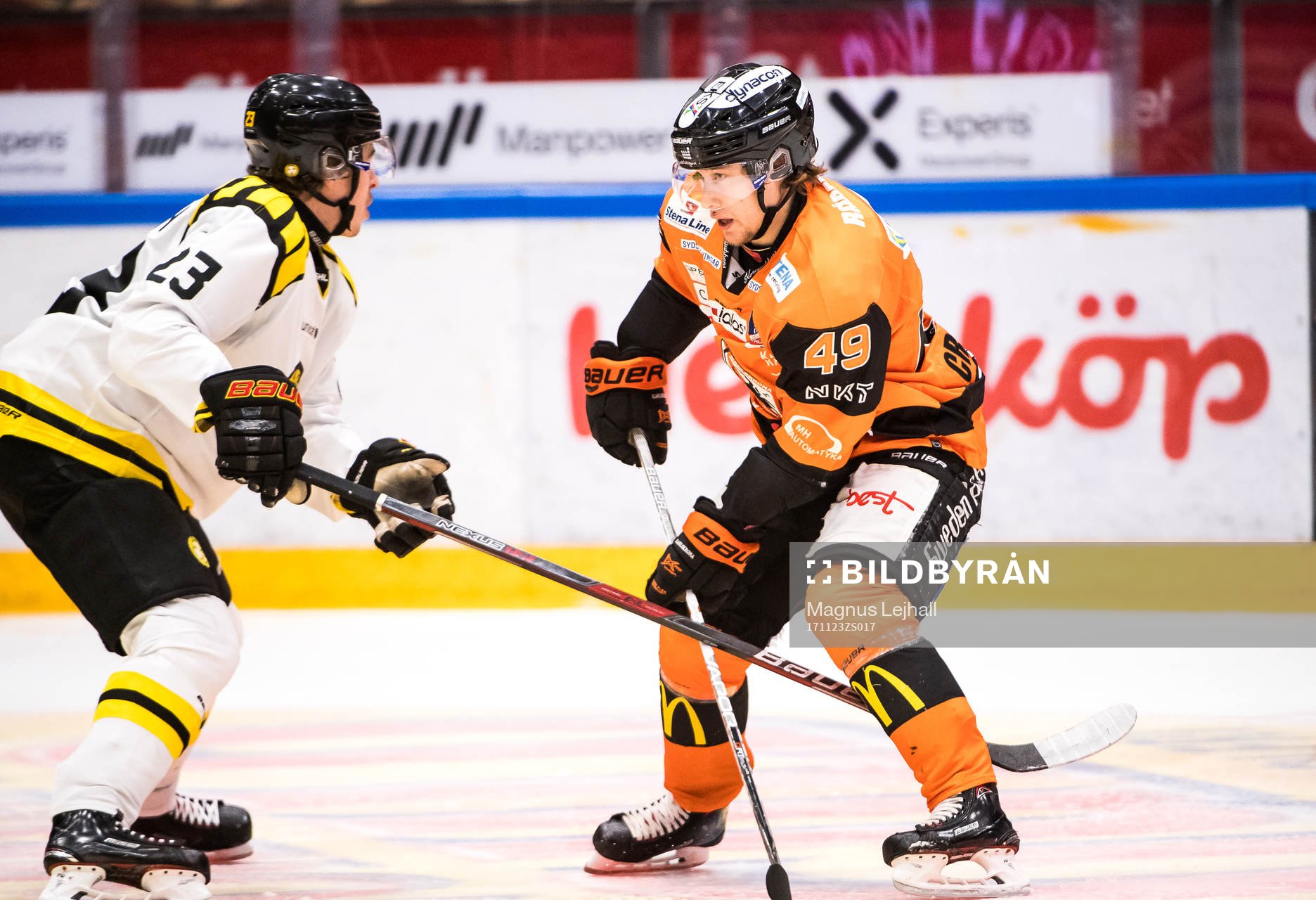Brynäs Lucas Carlsson  och Karlskronas Filip Cruseman