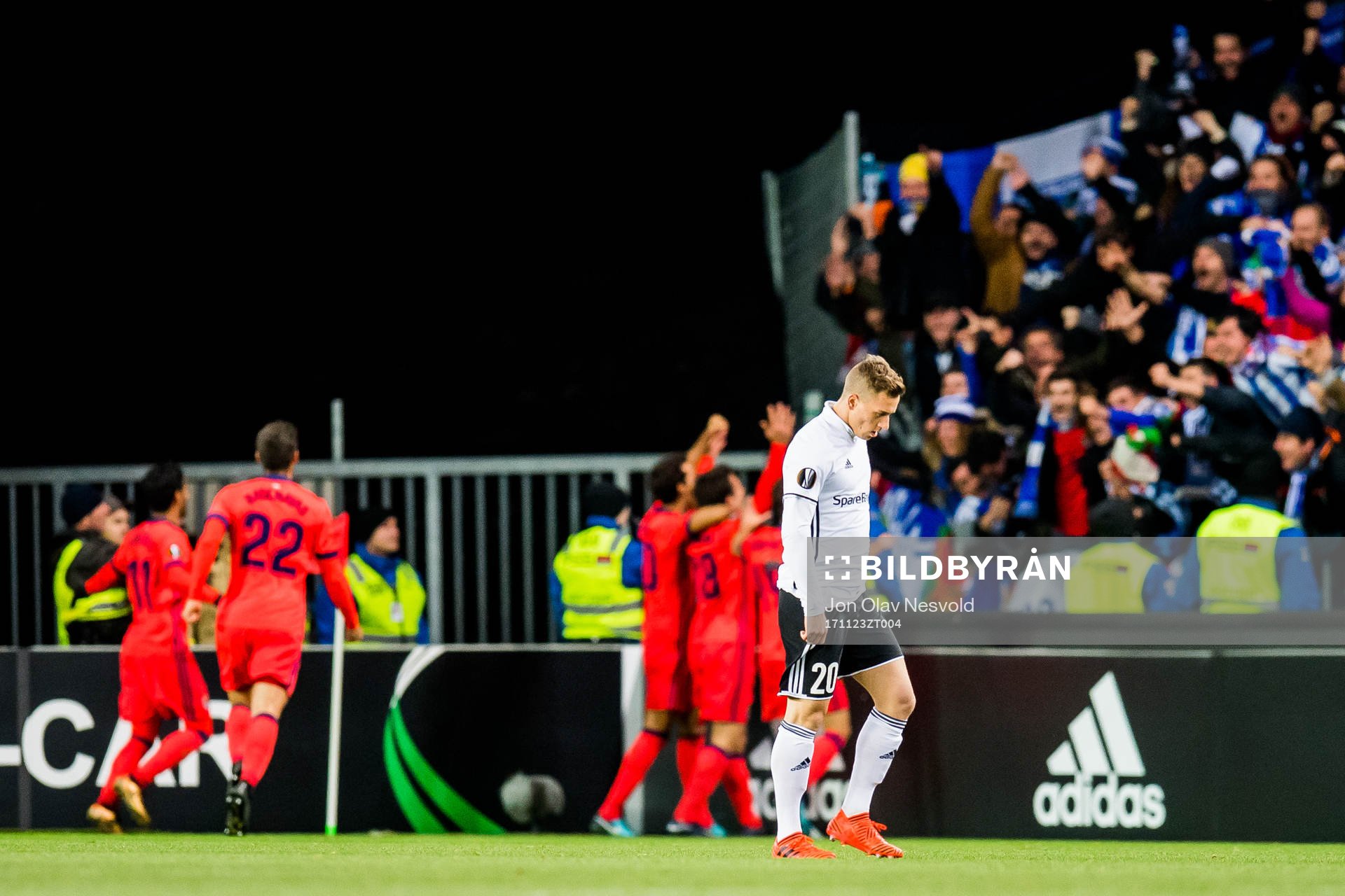 Alex Gersbach of Rosenborg looks dejected