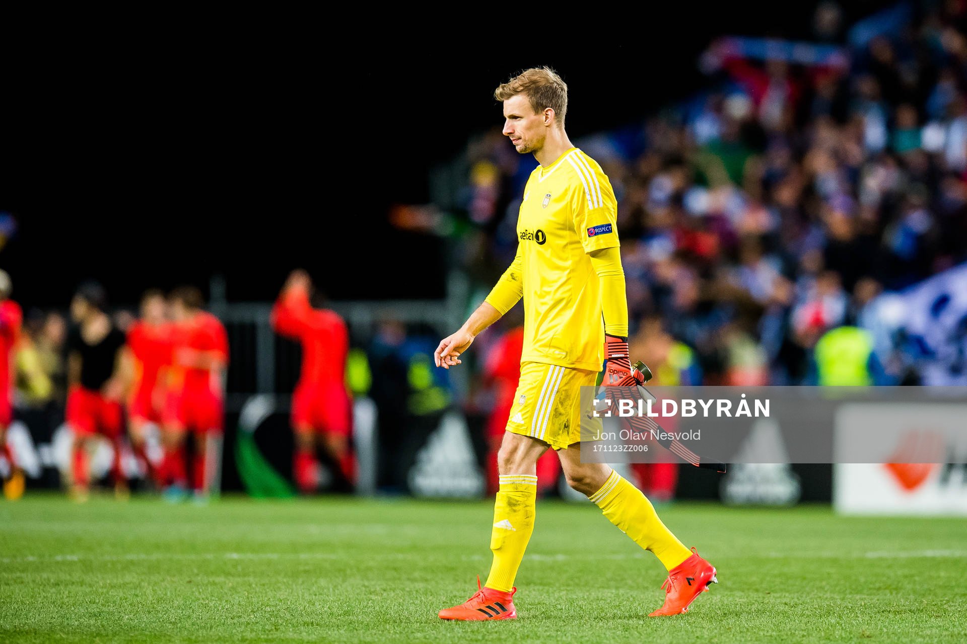 Goalkeeper André Hansen of Rosenborg looks dejected
