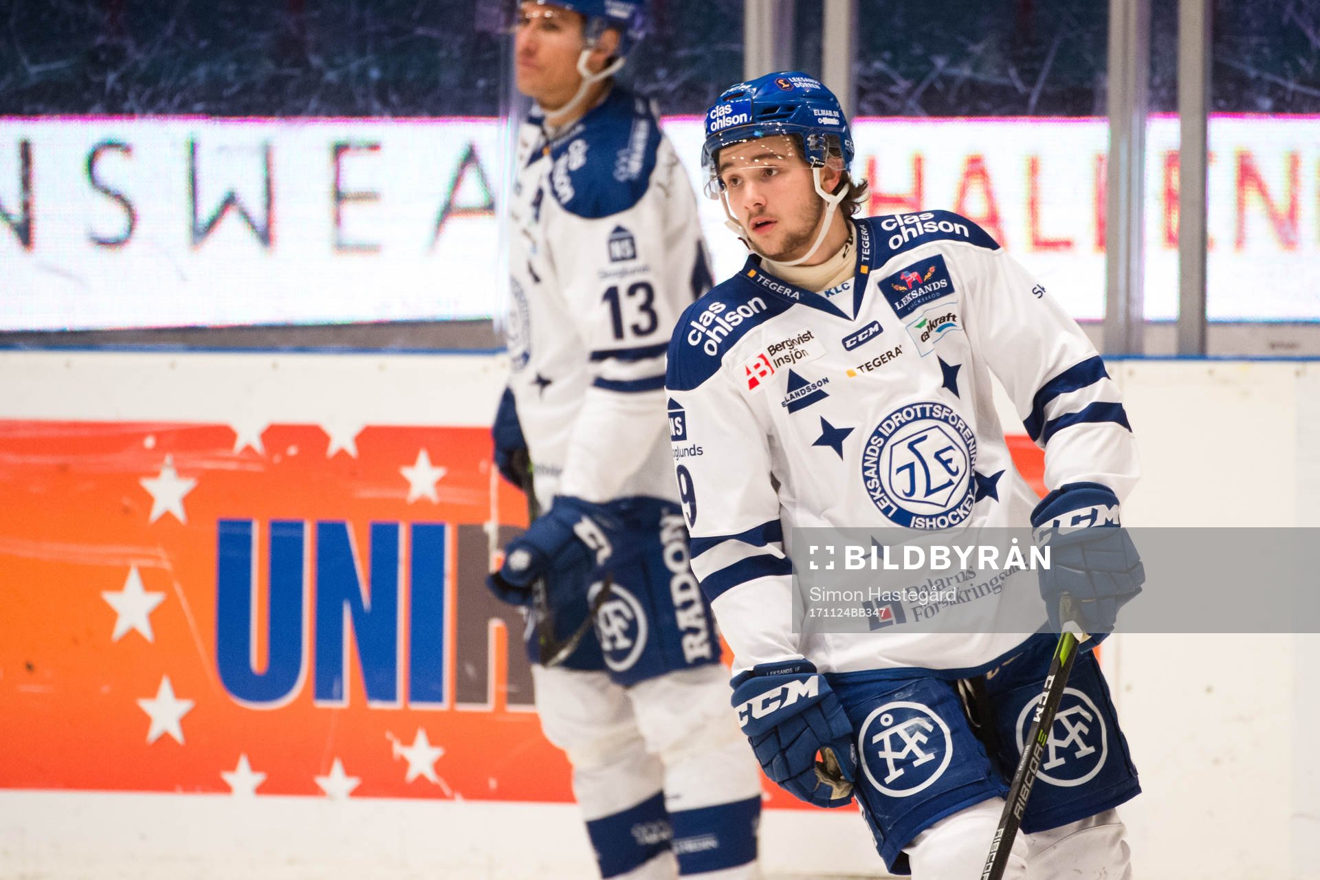 Leksands Emil Bemström före ishockeymatchen i