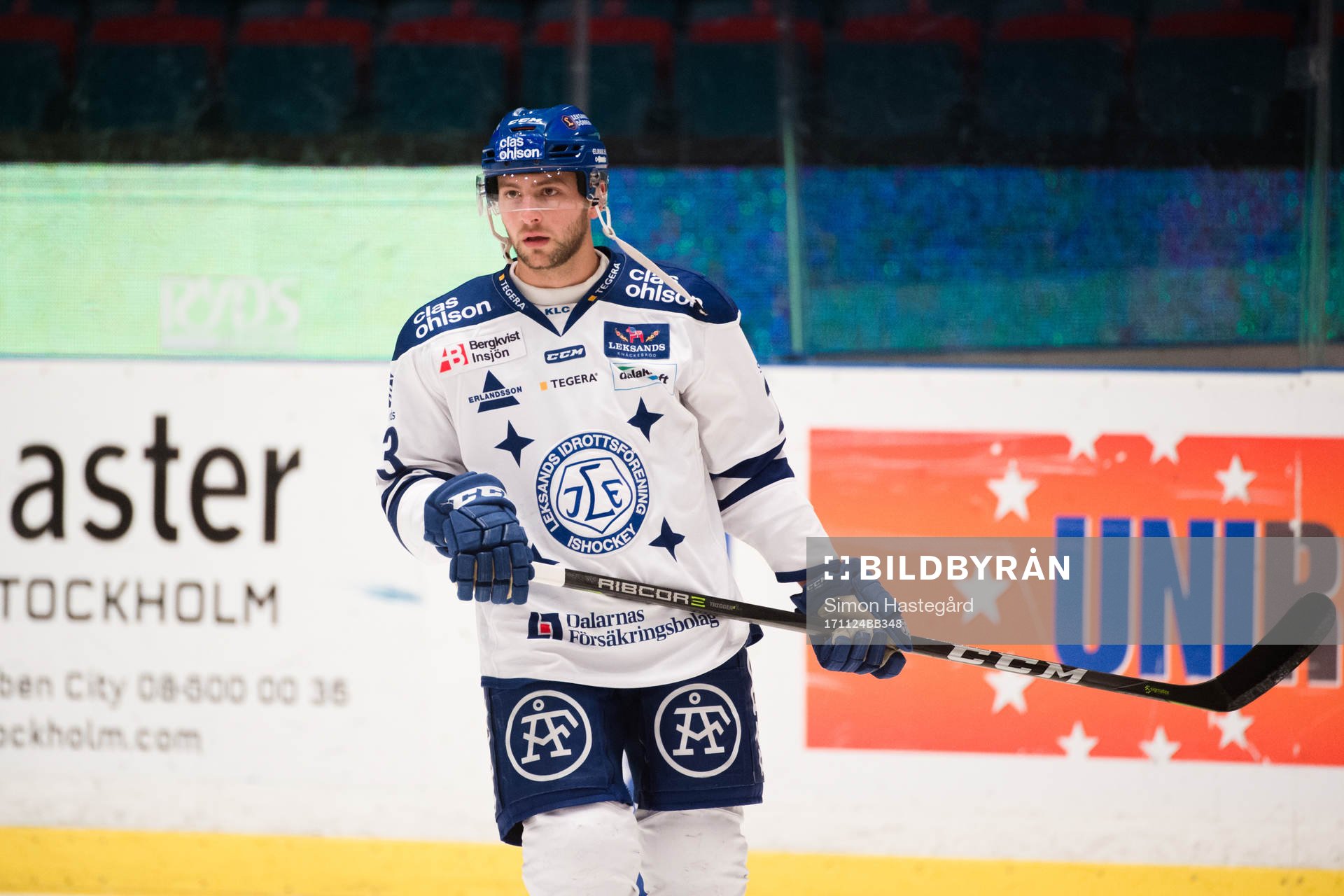 Leksands Alex Friesen före ishockeymatchen i