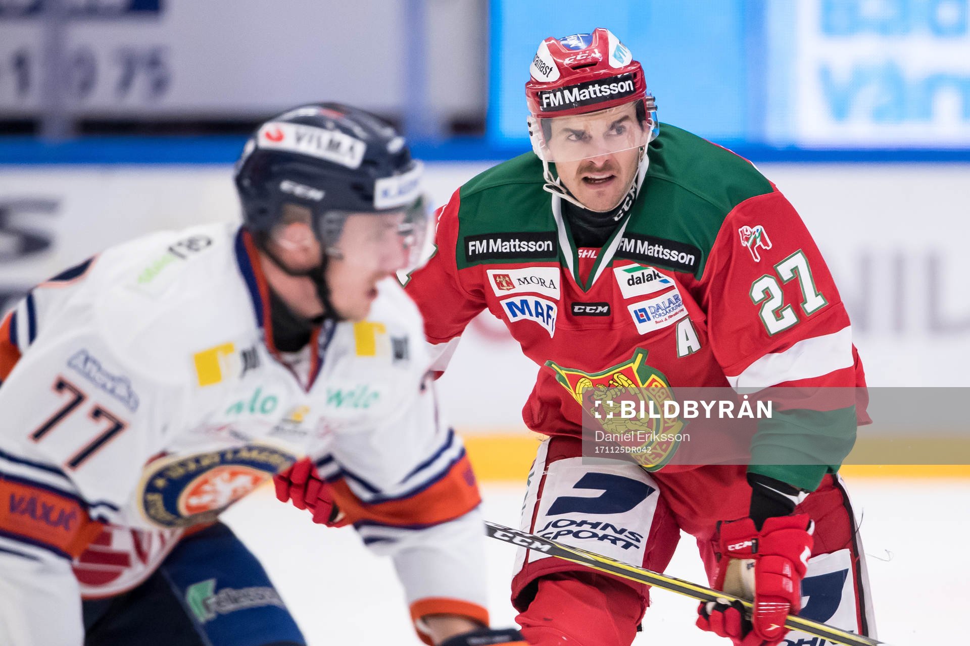 Moras Matt Bailey  i ishockeymatchen i SHL mellan Mora och