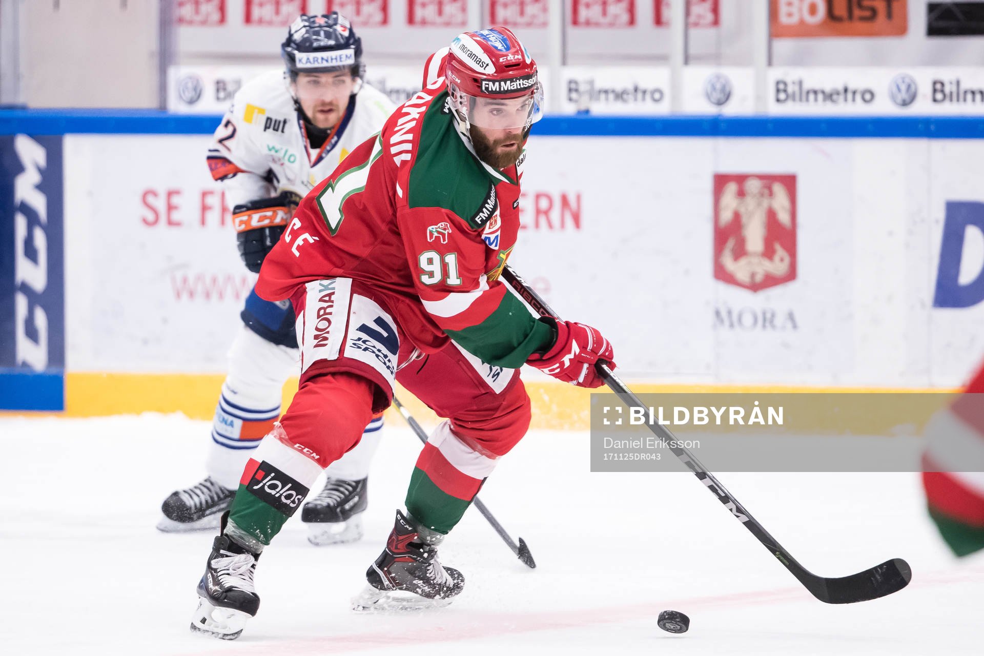 Moras Jacob Lagacé  i ishockeymatchen i SHL mellan Mora