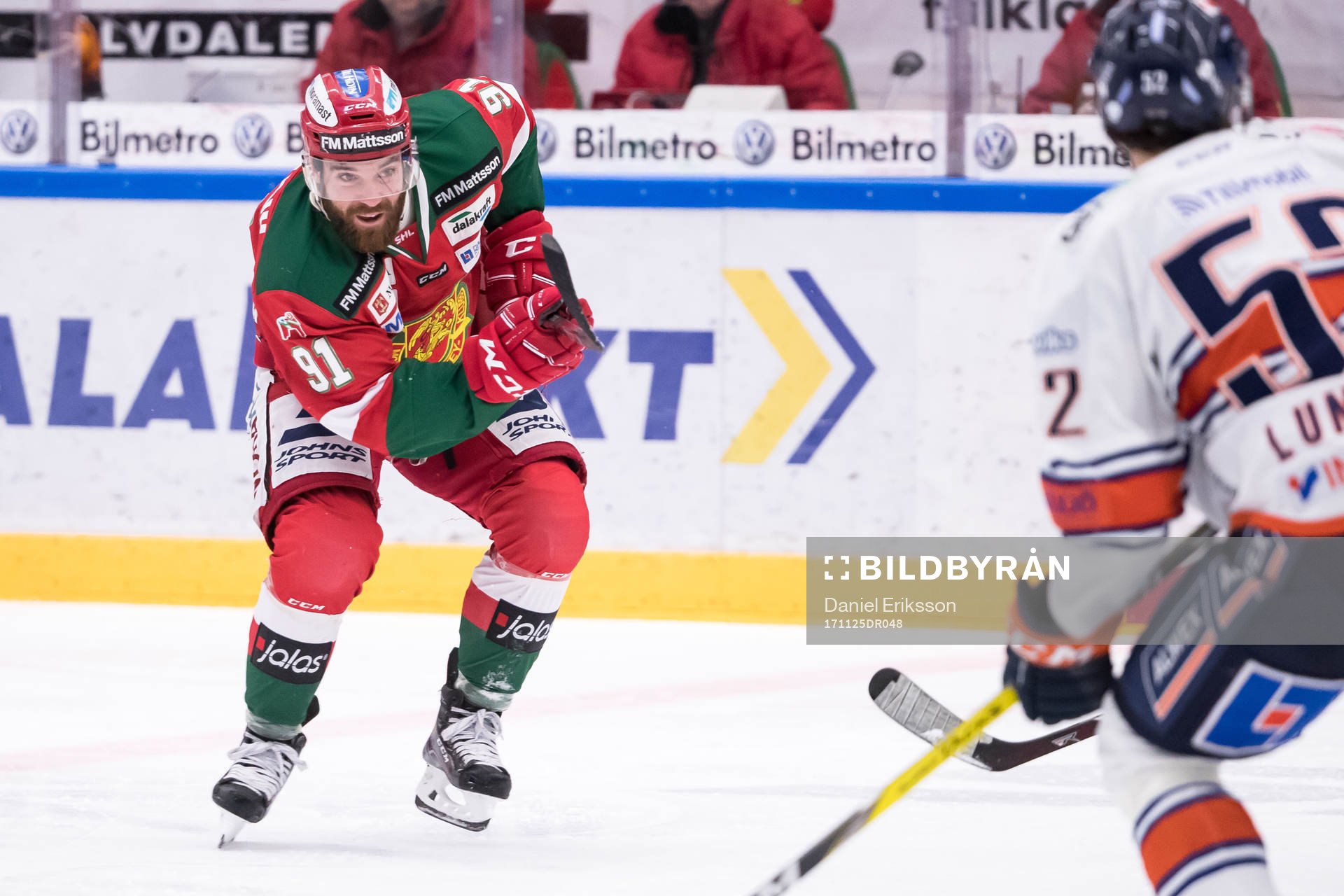 Moras Jacob Lagacé  i ishockeymatchen i SHL mellan Mora