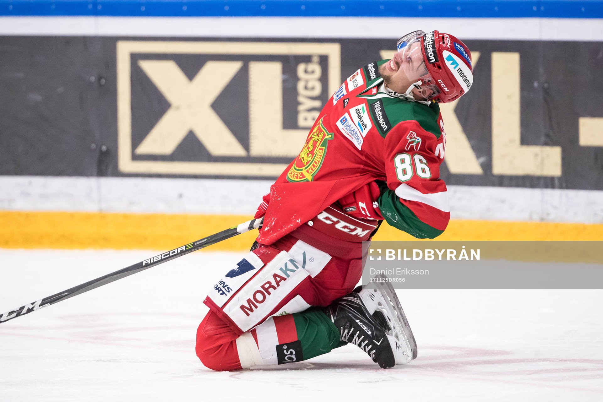 Moras Mathias Bromé  i ishockeymatchen i SHL mellan Mora