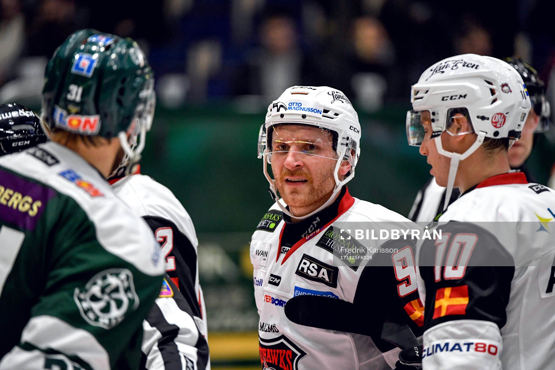 Färjestads Dick Axelsson och Malmö Redhawks Frederik