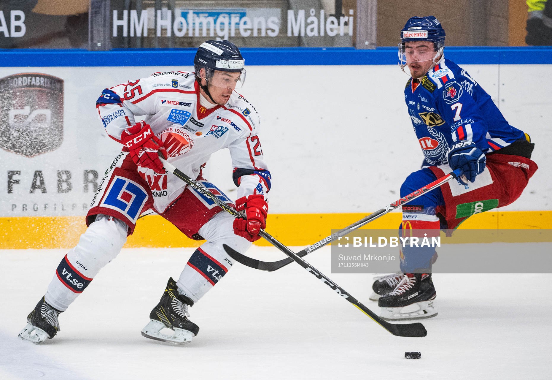 Oskarshamns Marcus Björk och Västerviks Patrik Blomberg