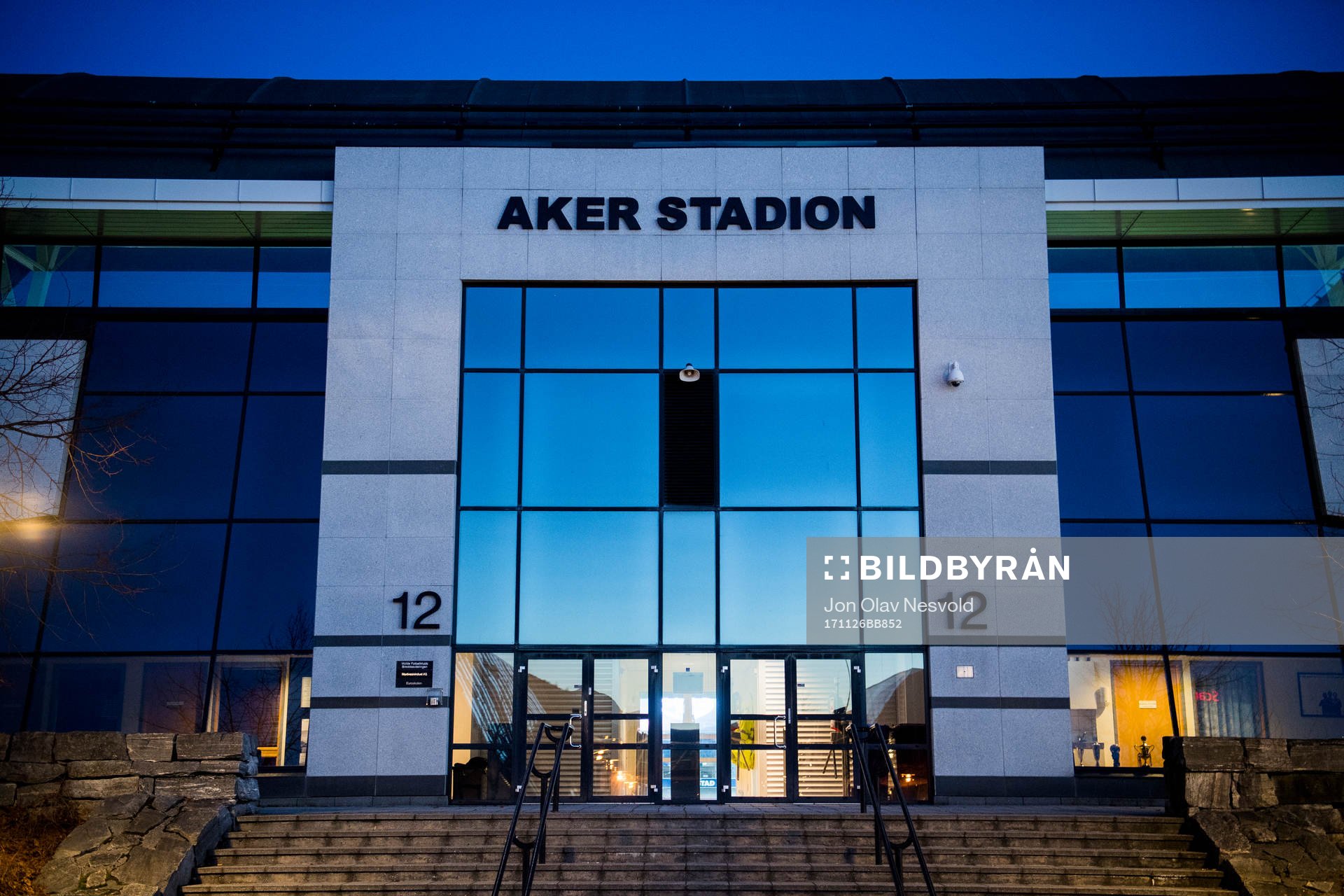 General exterior view of Aker stadion ahead of the Eliteserien match between Molde and Sarpsborg 08 on November 26, 2017 in Molde.