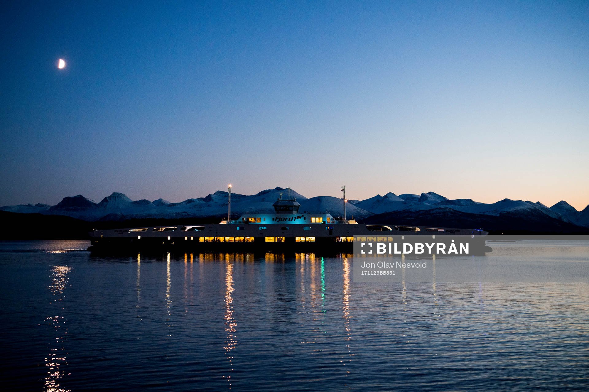 A ferry passes Aker stadion