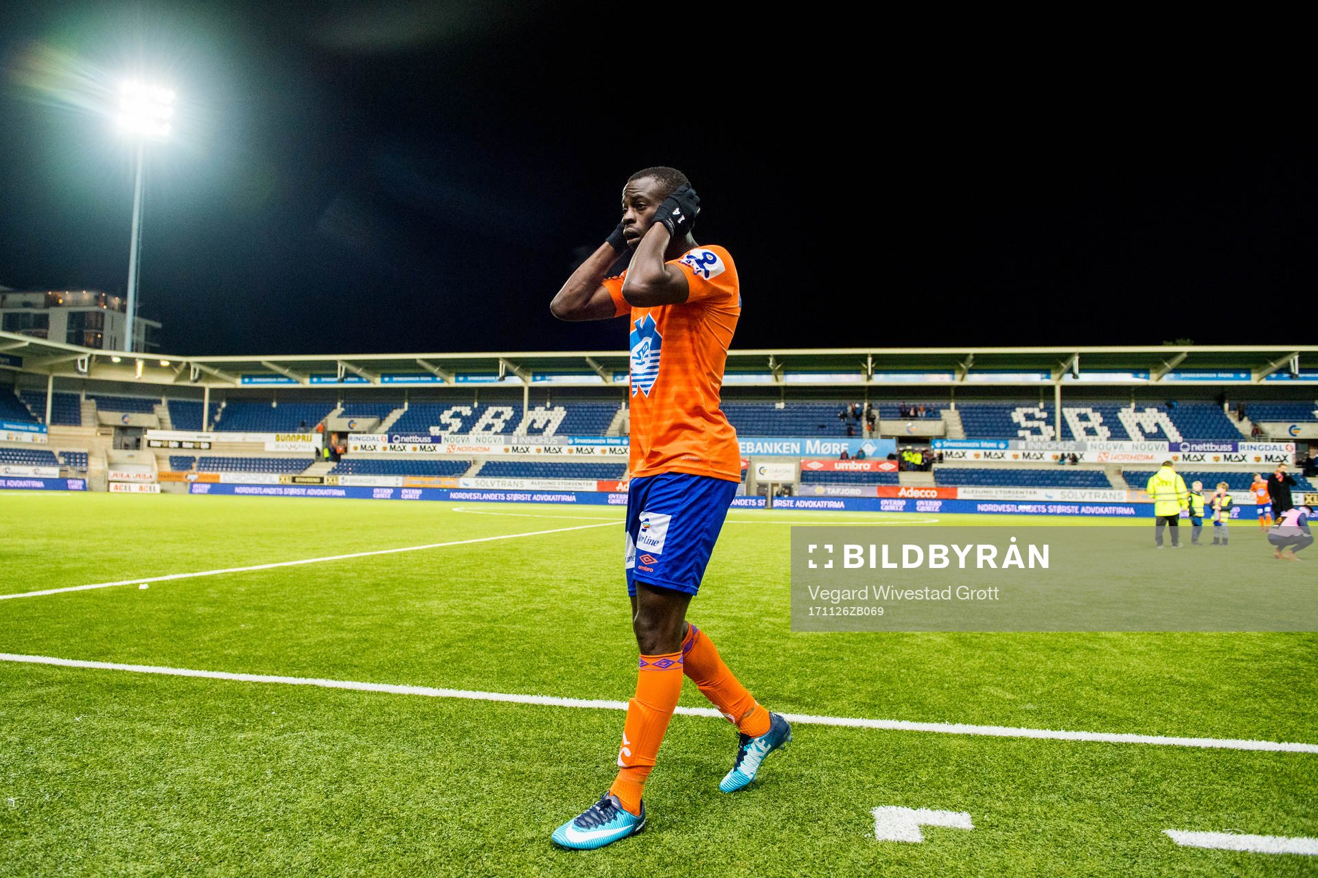 Edwin Gyasi of Aalesund looks dejected being relegated