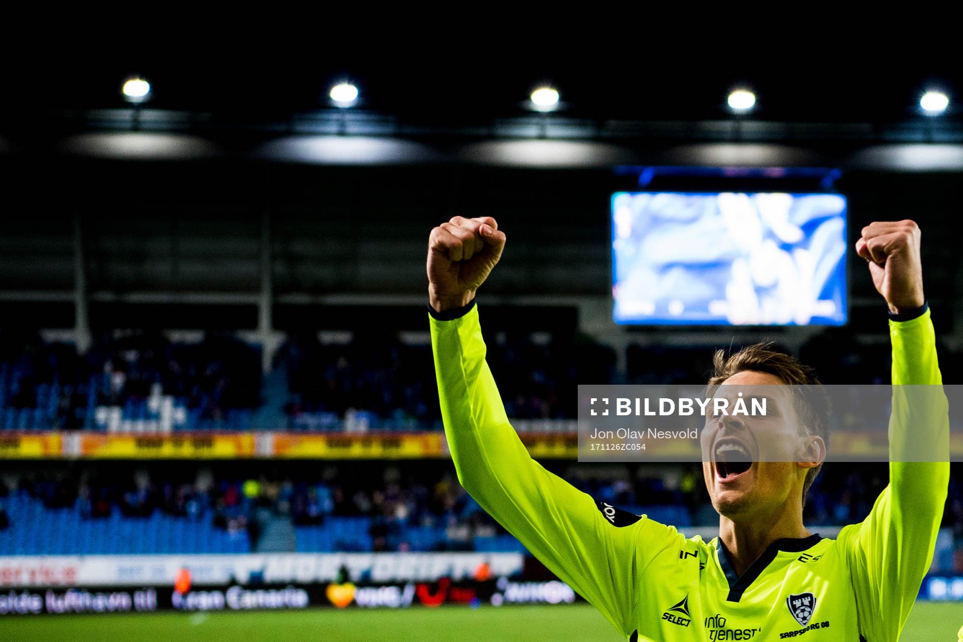 Kristoffer Zachariassen of Sarpsborg celebrates 1-0
