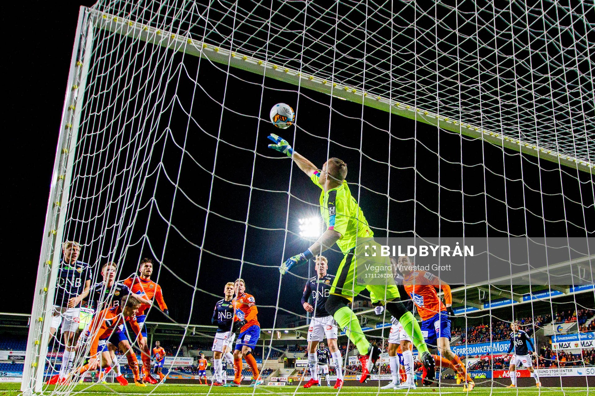 Goalkeeper Espen Bugge Pettersen of Strømsgodset makes a