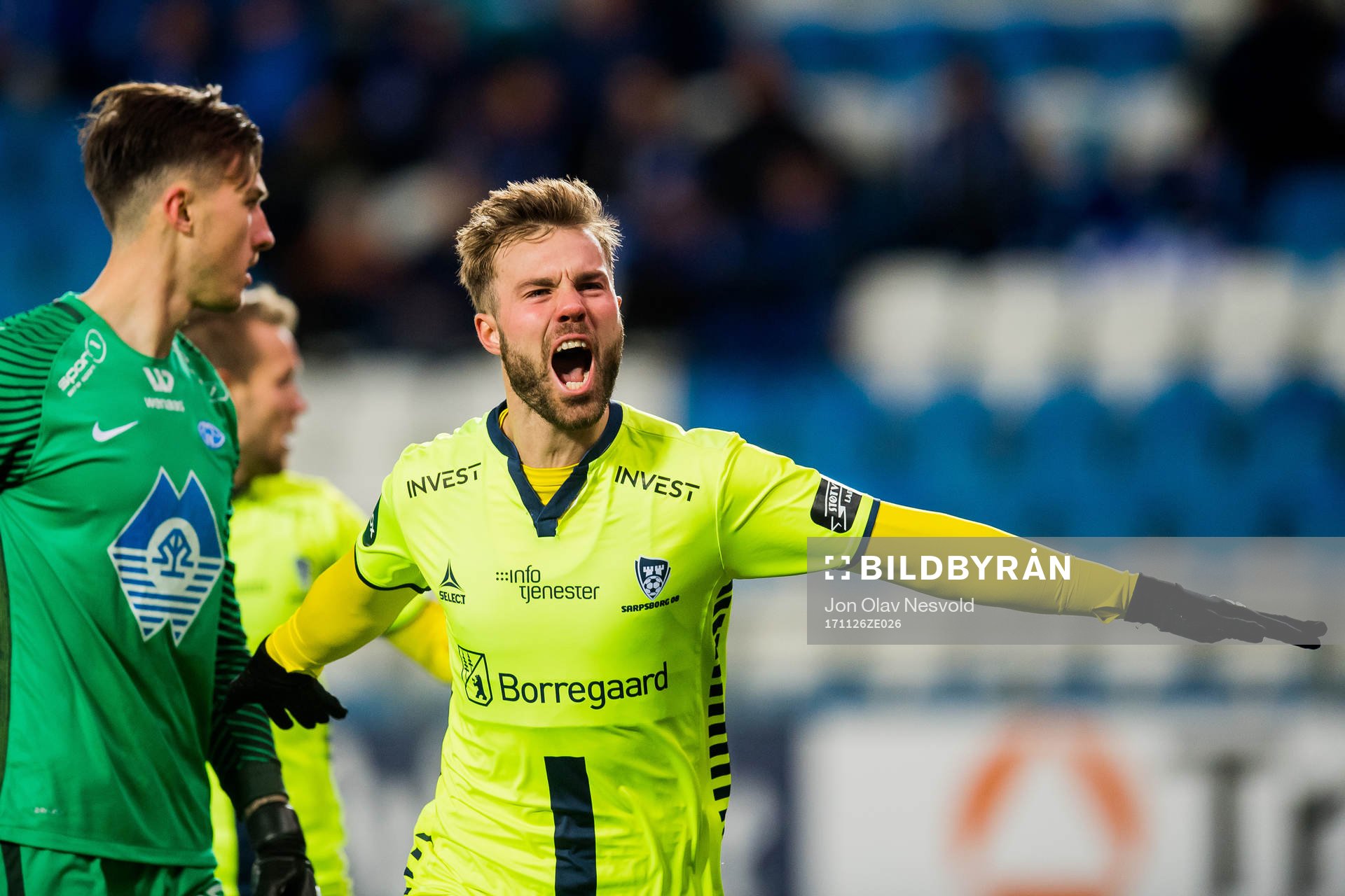 Patrick Mortensen of Sarpsborg celebrates