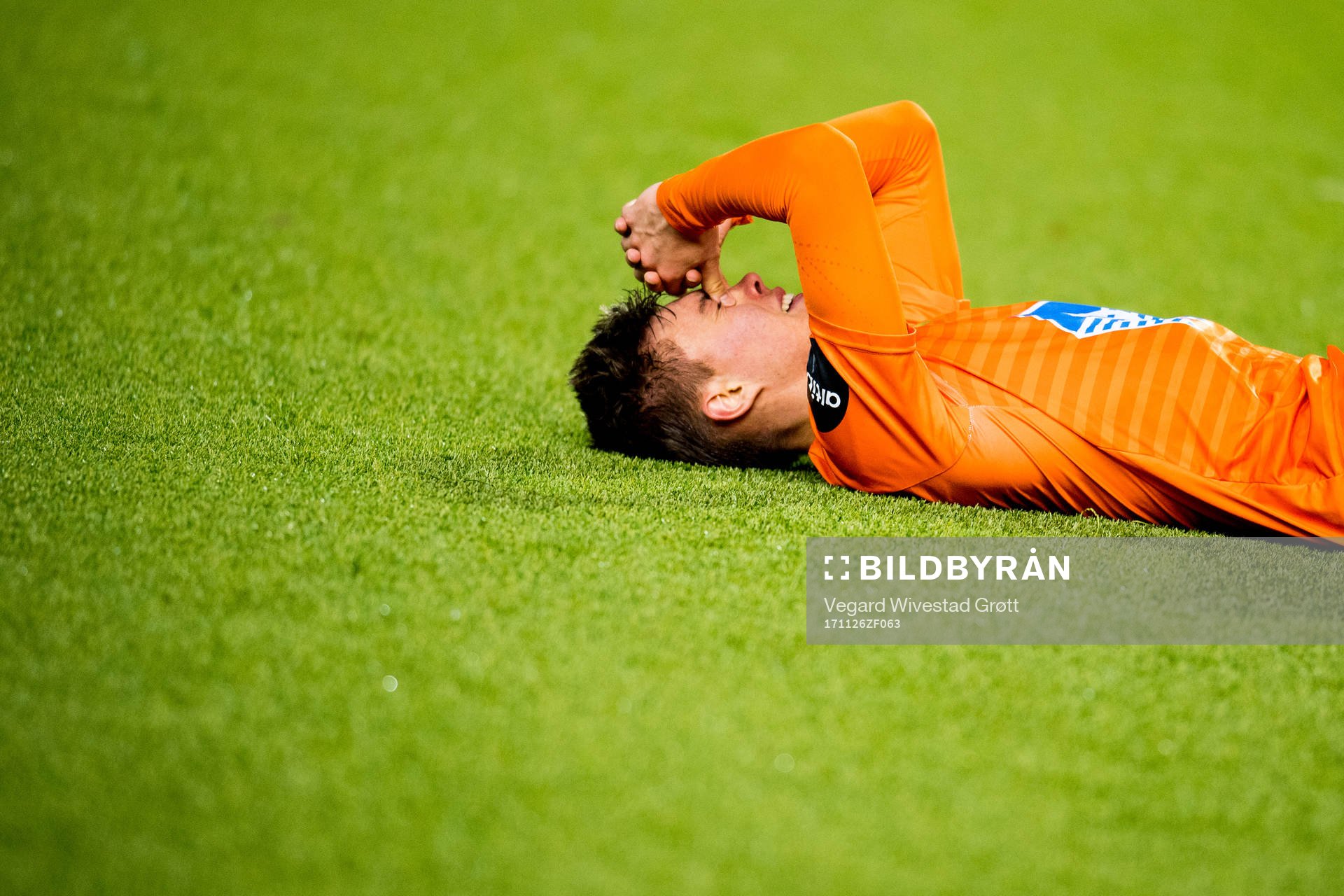 Daniel Gretarsson of Aalesund looks dejected being relegated