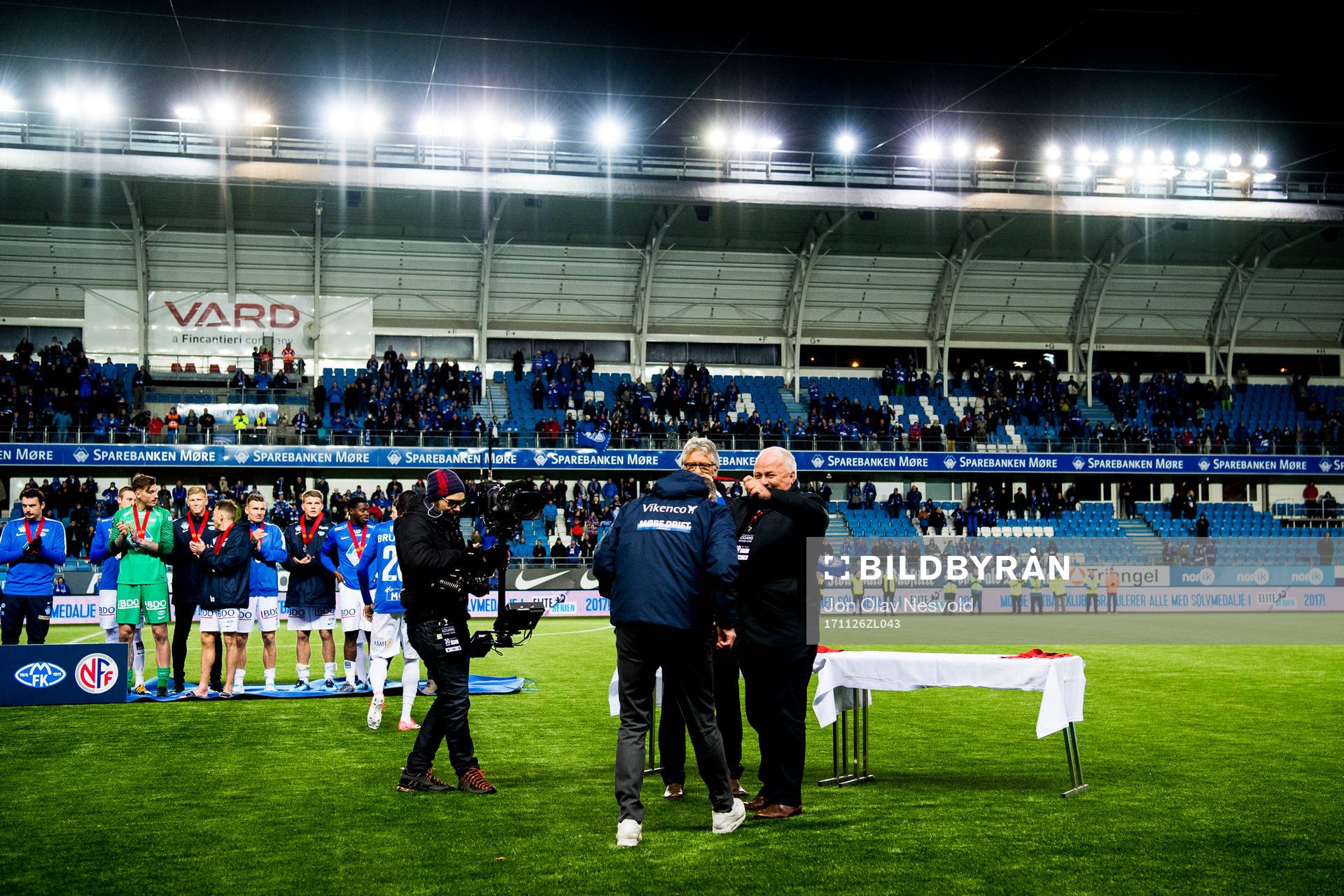Ole Gunnar Solskjær, manager of Molde, is awarded a silver