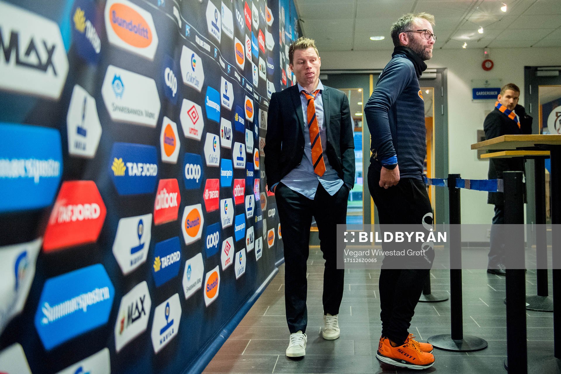Bjørn Helge Riise and Trond Fredriksen, head coach of