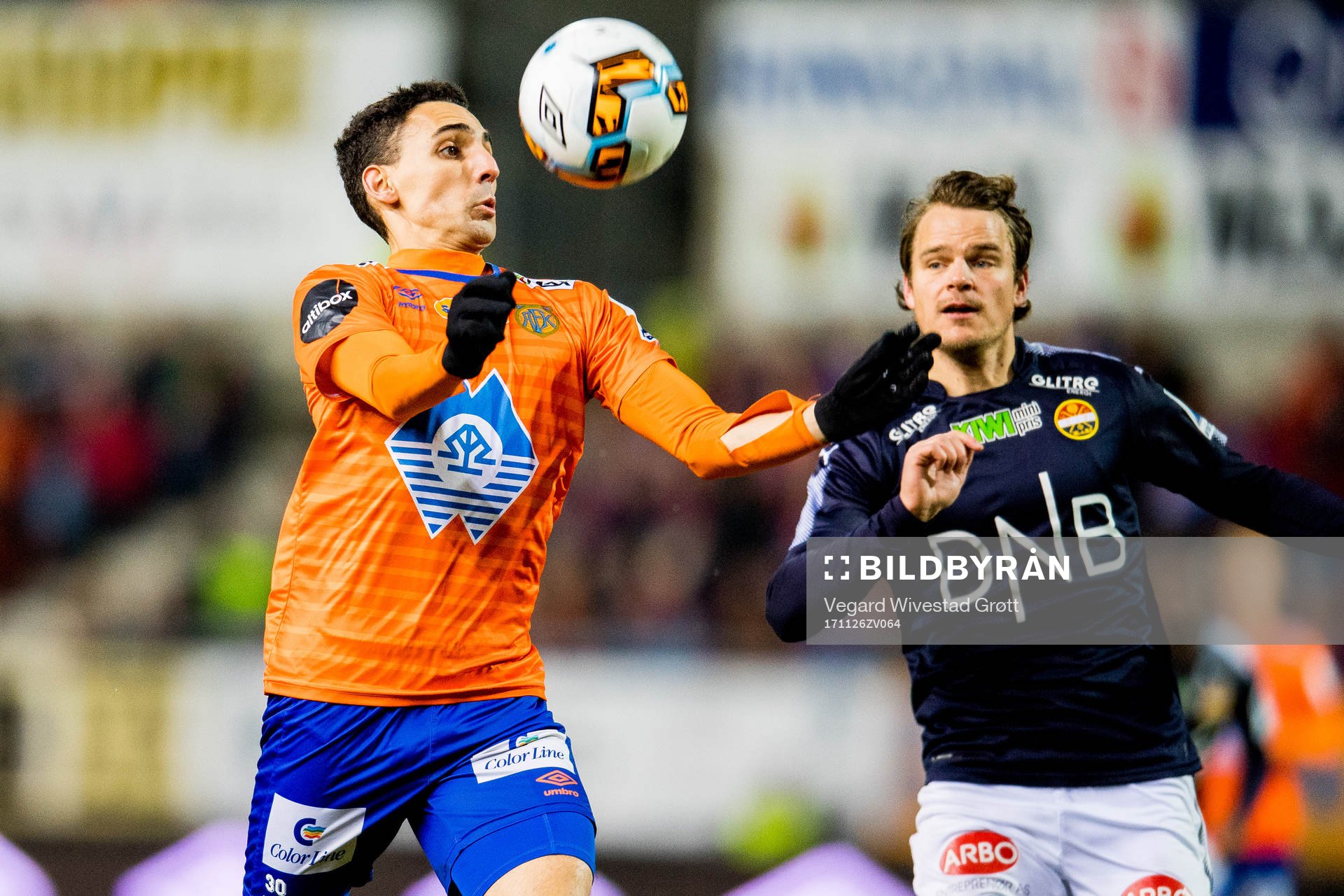 Mustafa «Mos» Abdellaoue of Aalesund and Henning Hauger