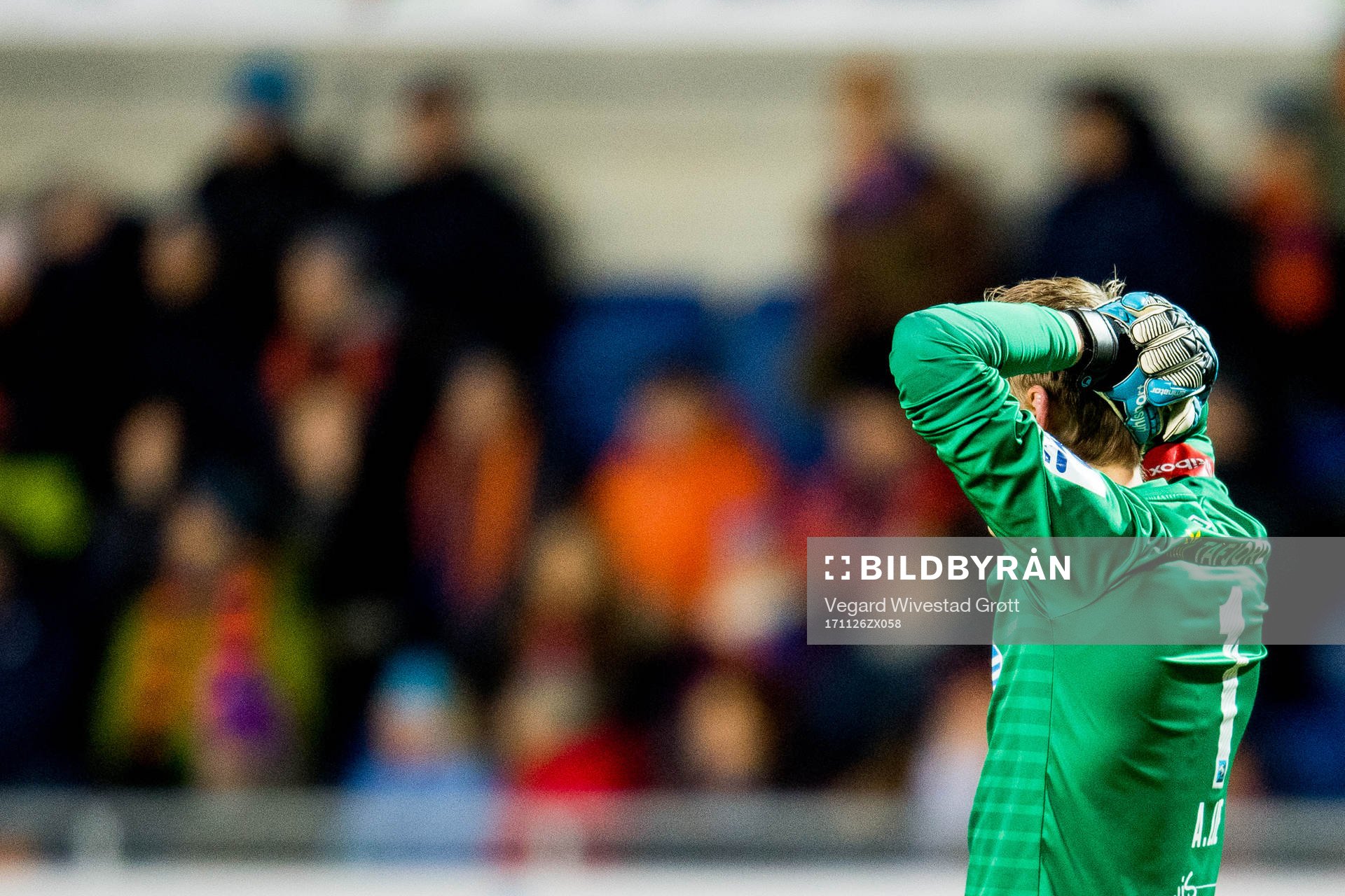 Goalkeeper Andreas Lie of Aalesund looks dejected