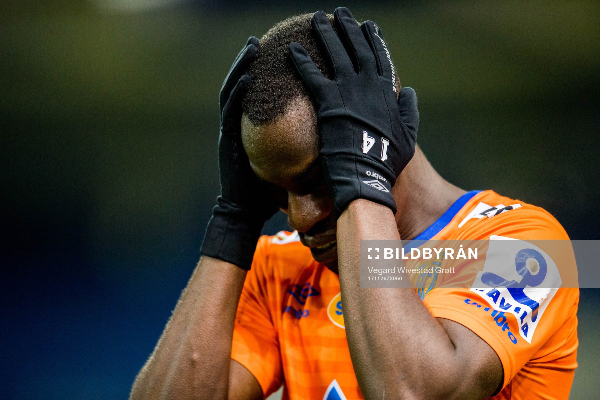 Edwin Gyasi of Aalesund looks dejected being relegated