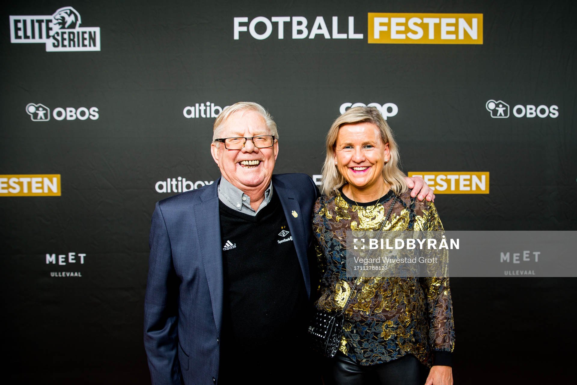 Nils Arne Eggen, former football manager, and Tove Moe
