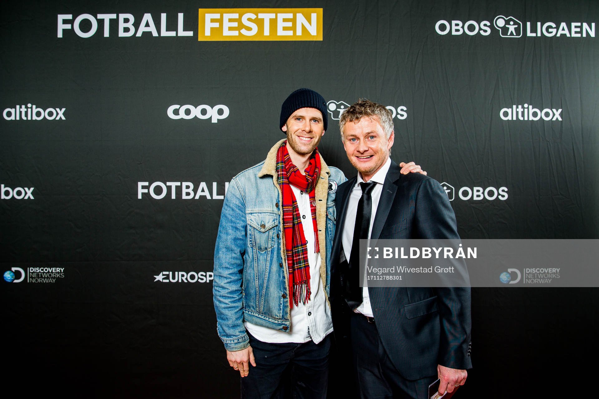 Lars Vaular, Norwegian artist, and Ole Gunnar Solskjær,