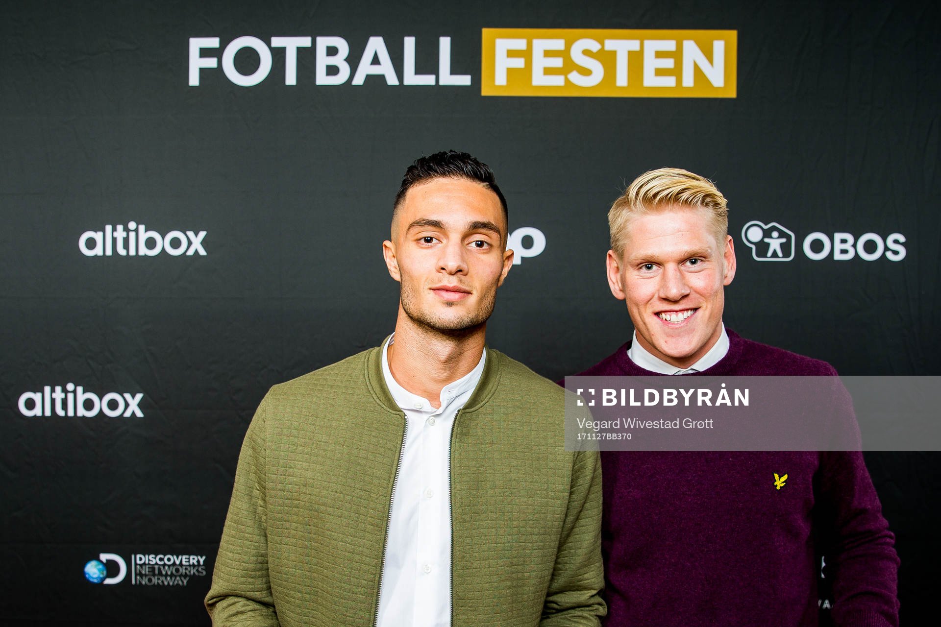 Bassel Jradi and Jakob Glesnes of Strømsgodset pose for a