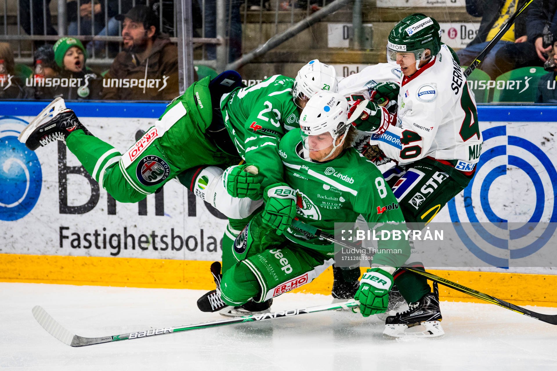 Frölundas Mike Weber och Joel Mustonen