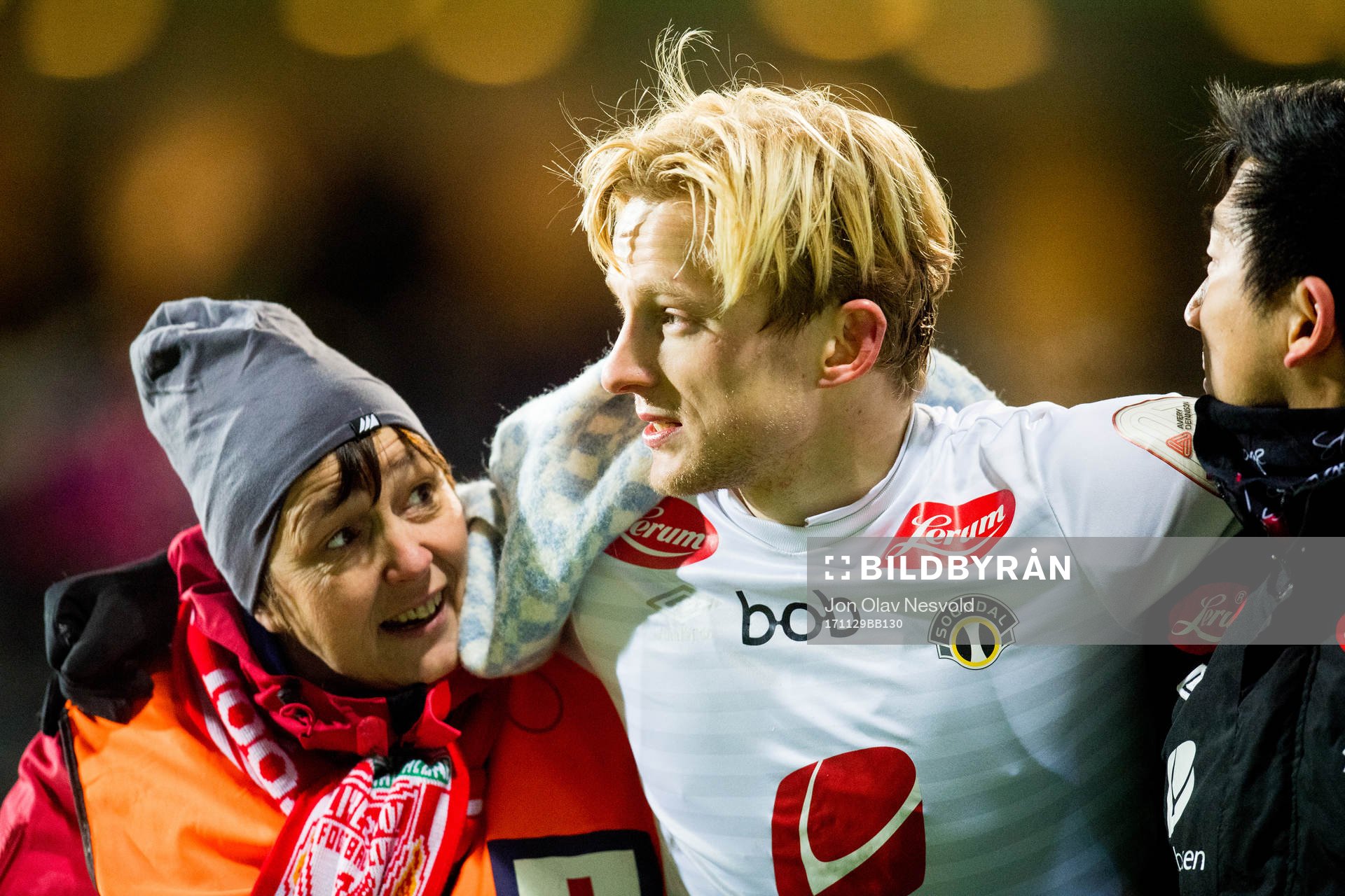 Eirik Birkelund of Sogndal with an injury