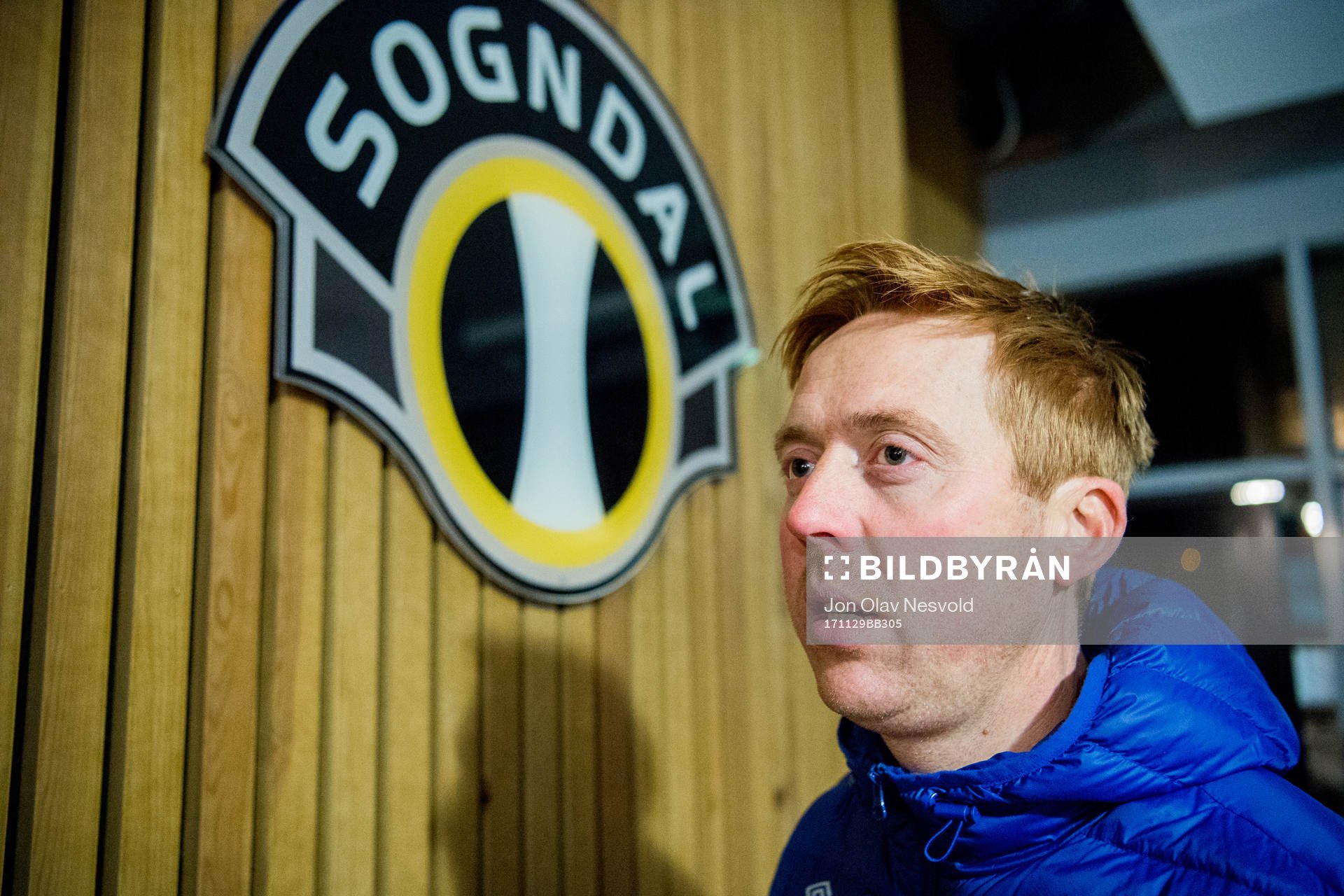 Svein Maalen, head coach of Ranheim, talks to the press