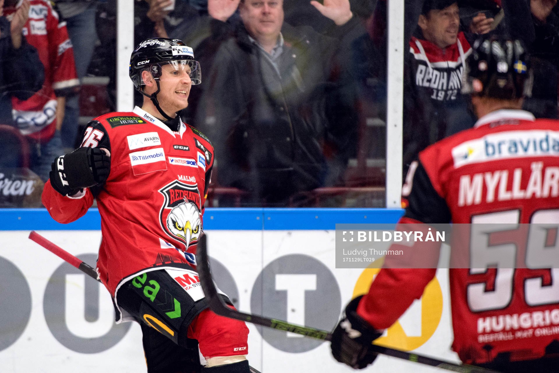 Malmö Redhawks Axel Wemmenblorn jublar