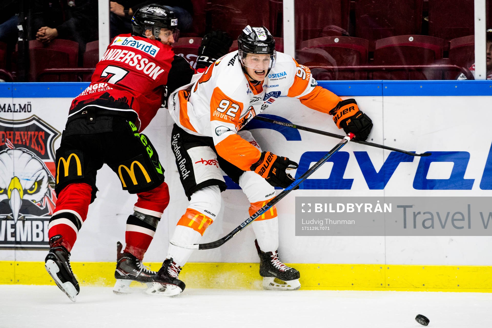 Malmö Redhawks Nils Andersson och Karlskronas Henrik