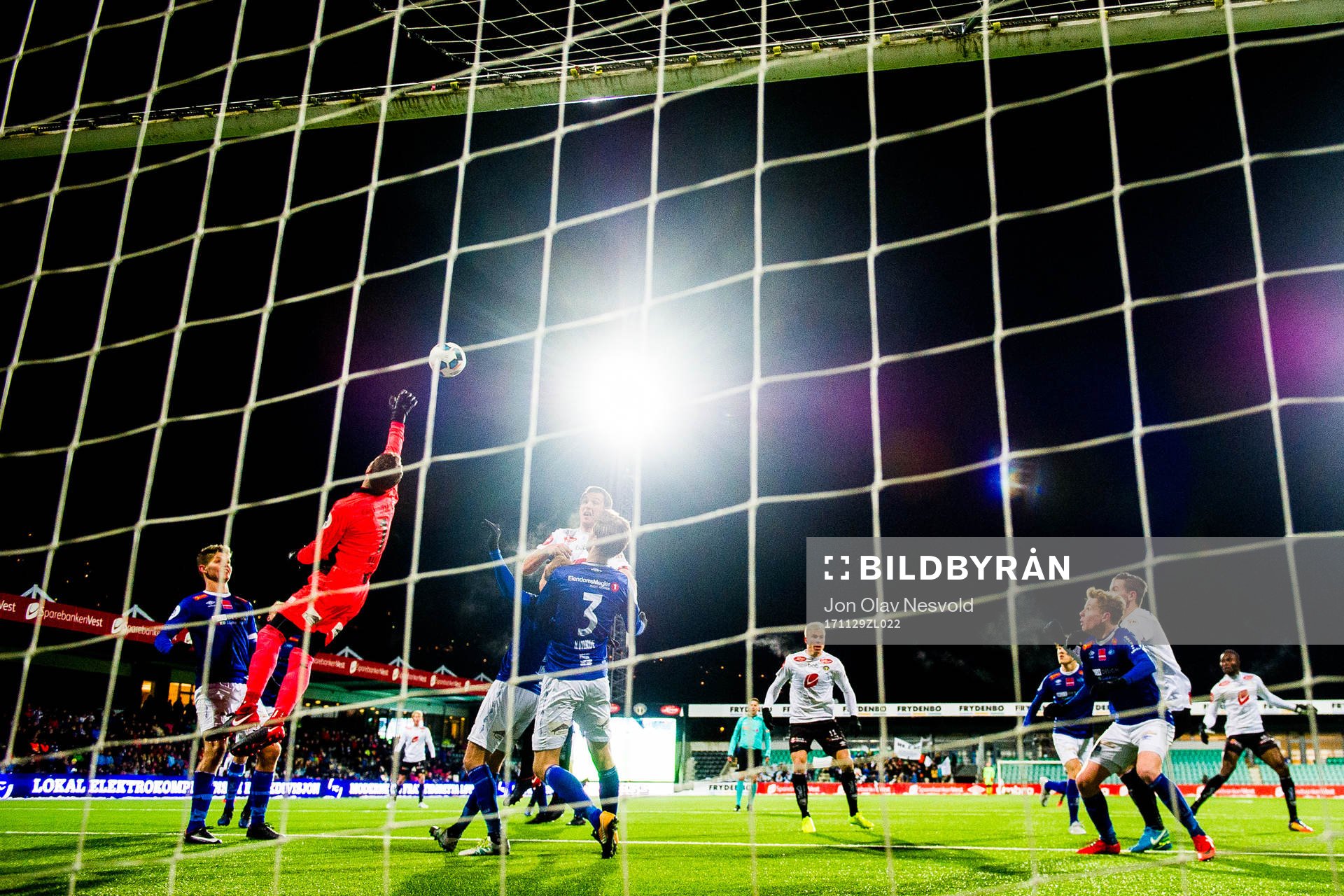 Goalkeeper Even Barli of Ranheim with a save