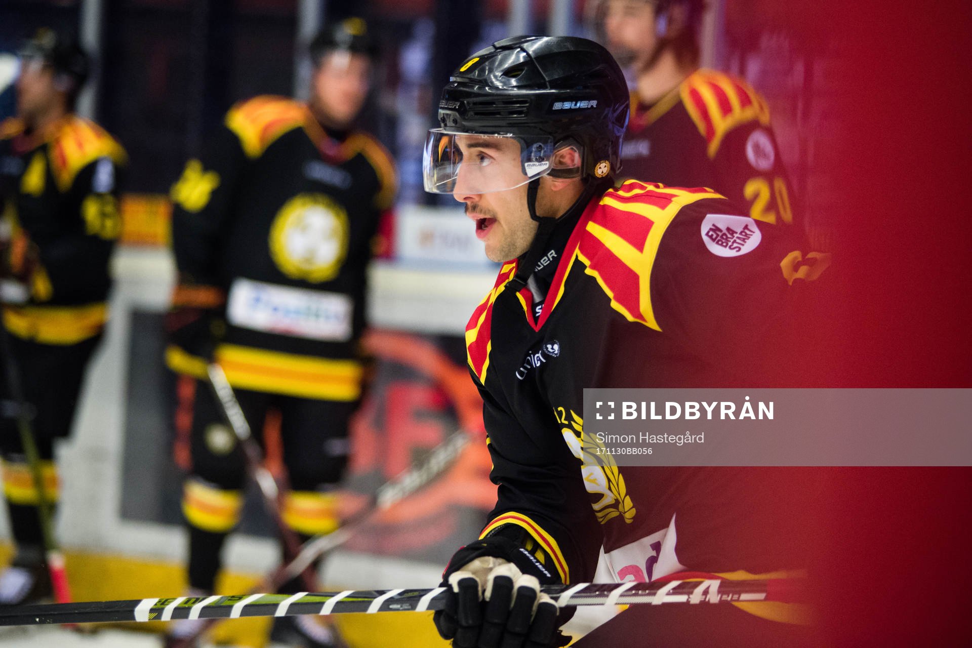 Brynäs Aaron Palushaj före ishockeymatchen i SHL mellan