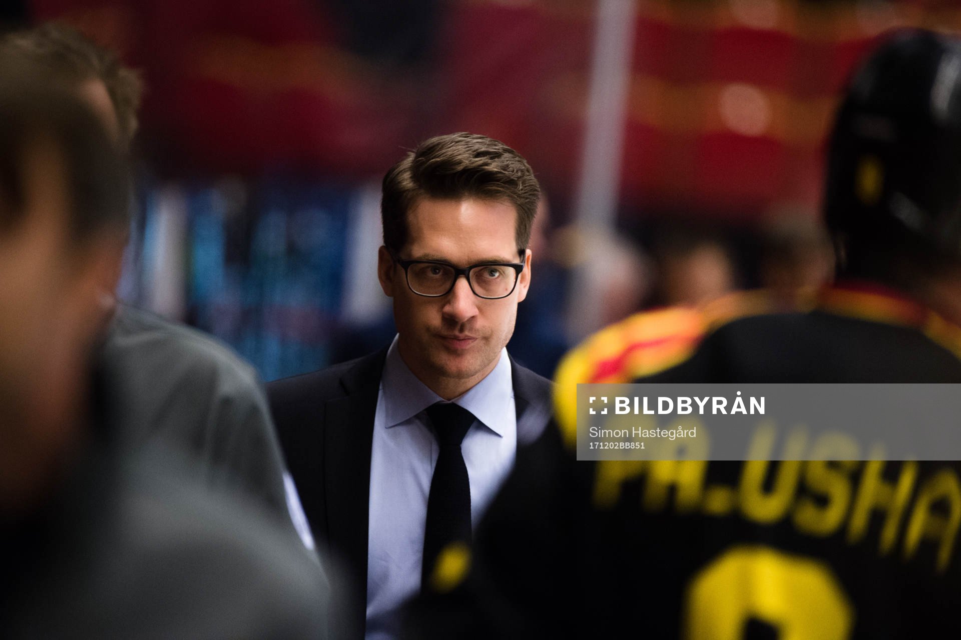 Växjös tränare Sam Hallam och Brynäs Aaron Palushaj