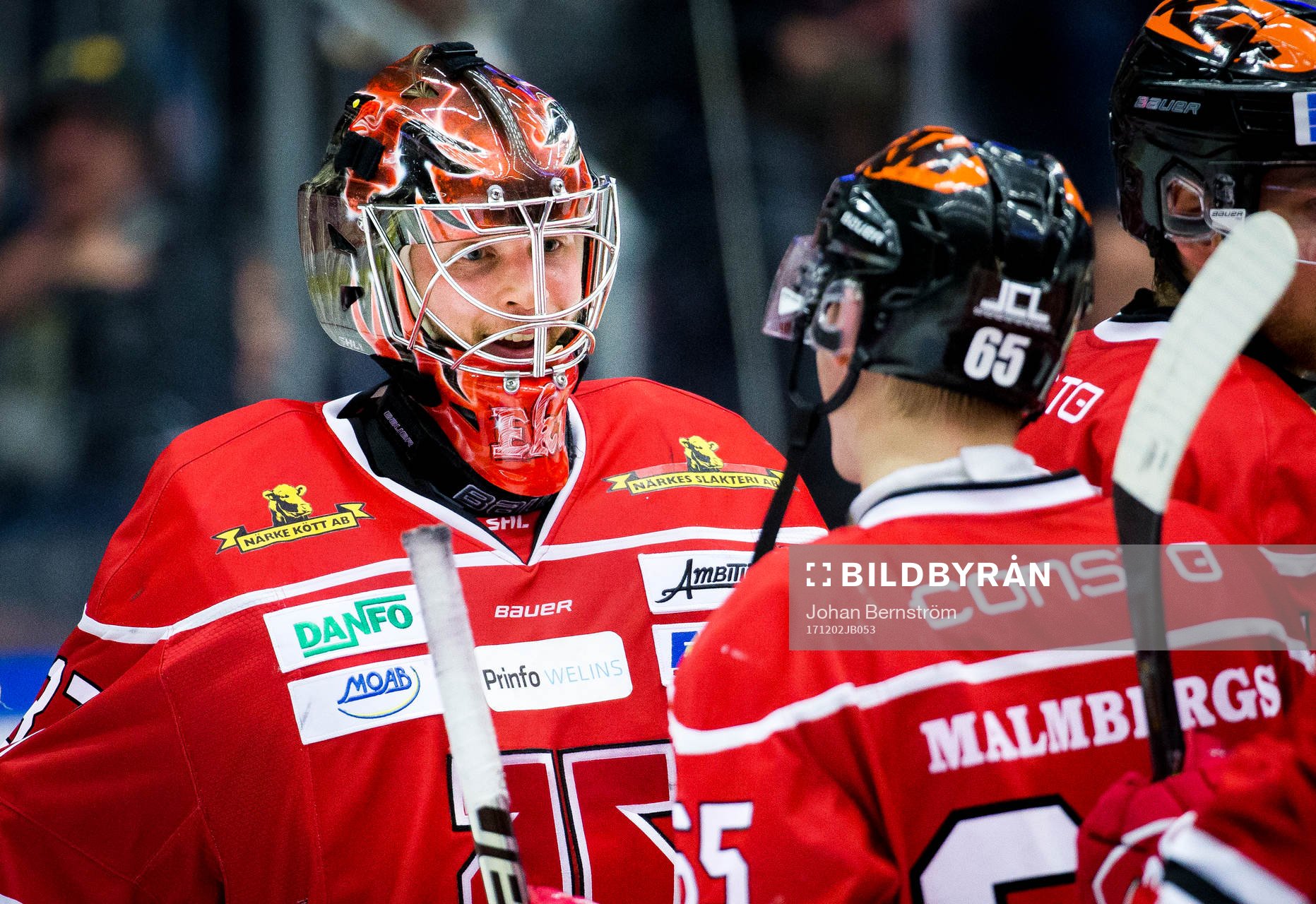 Örebros målvakt Eero Kilpeläinen och Sakari Manninen