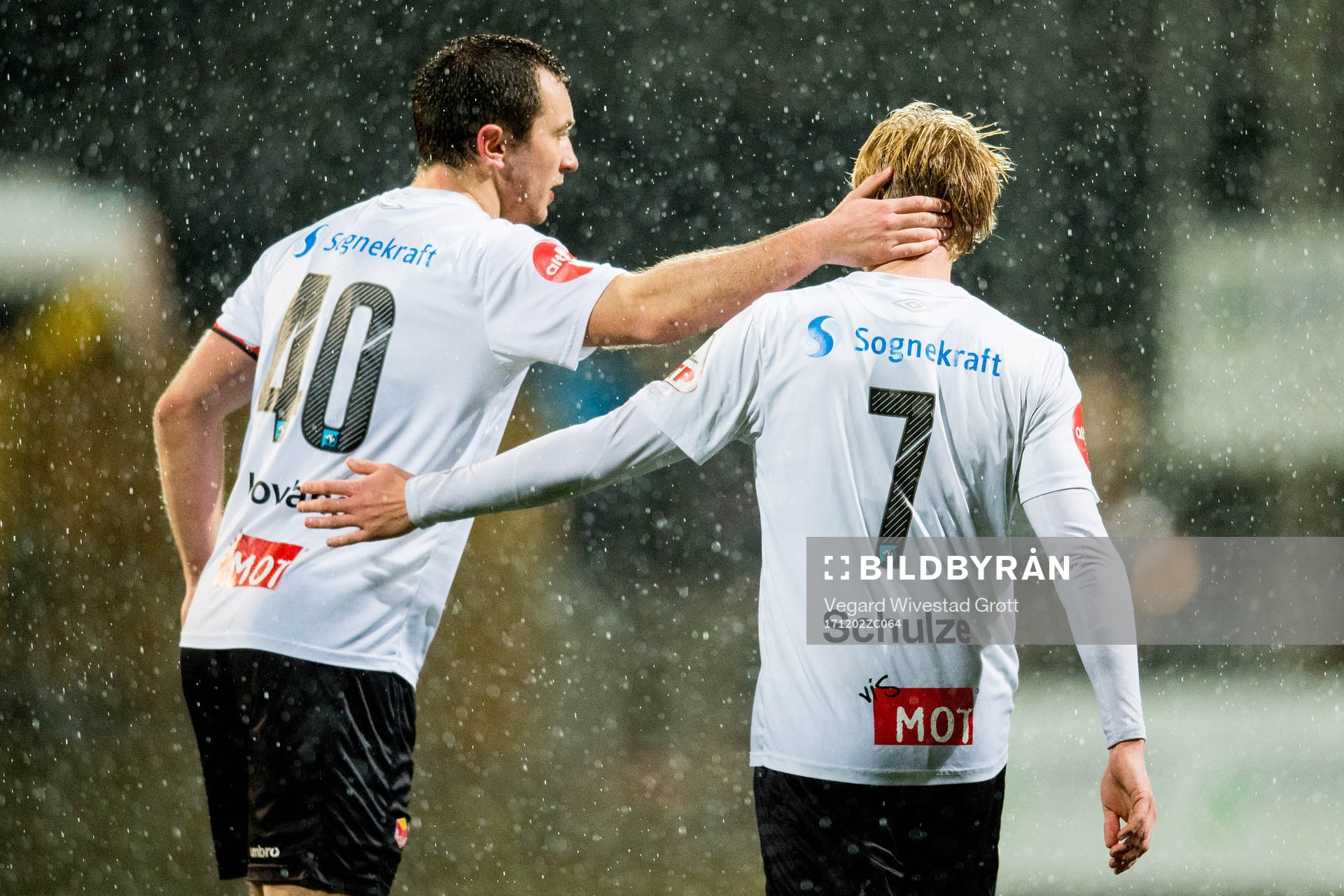 Eirik Schulze of Sogndal is approached by captain Even
