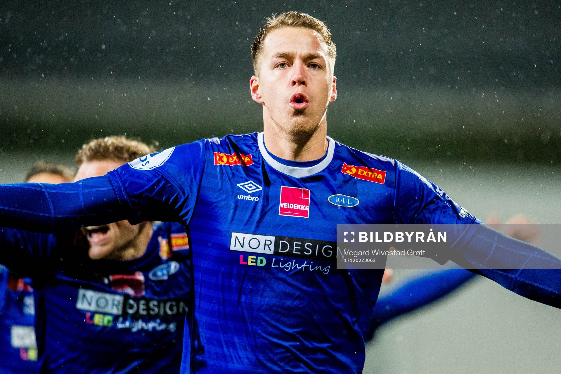Michael Karlsen of Ranheim celebrates scoring the final