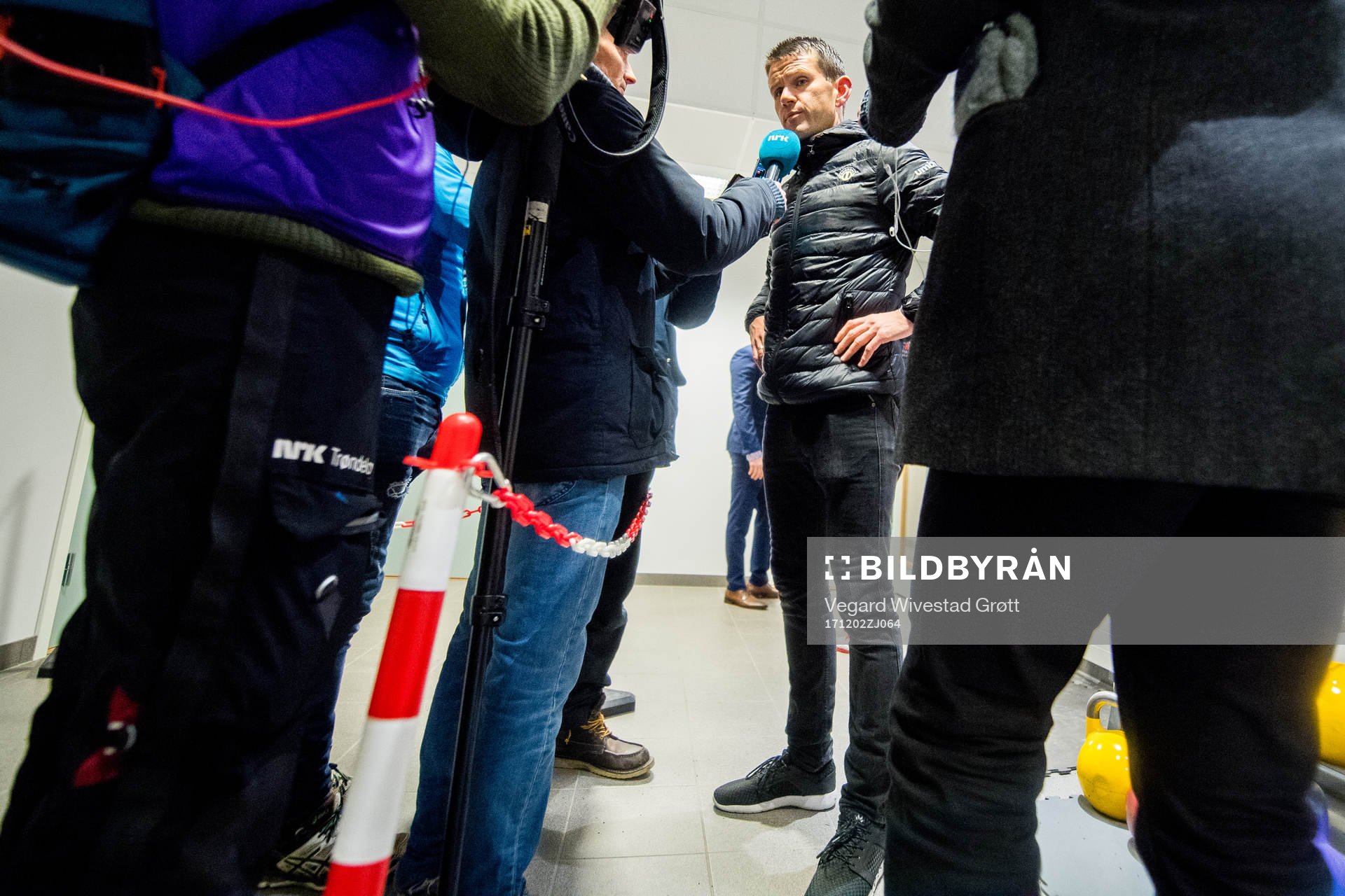 Eirik Bakke, head coach of Sogndal, talks to the press