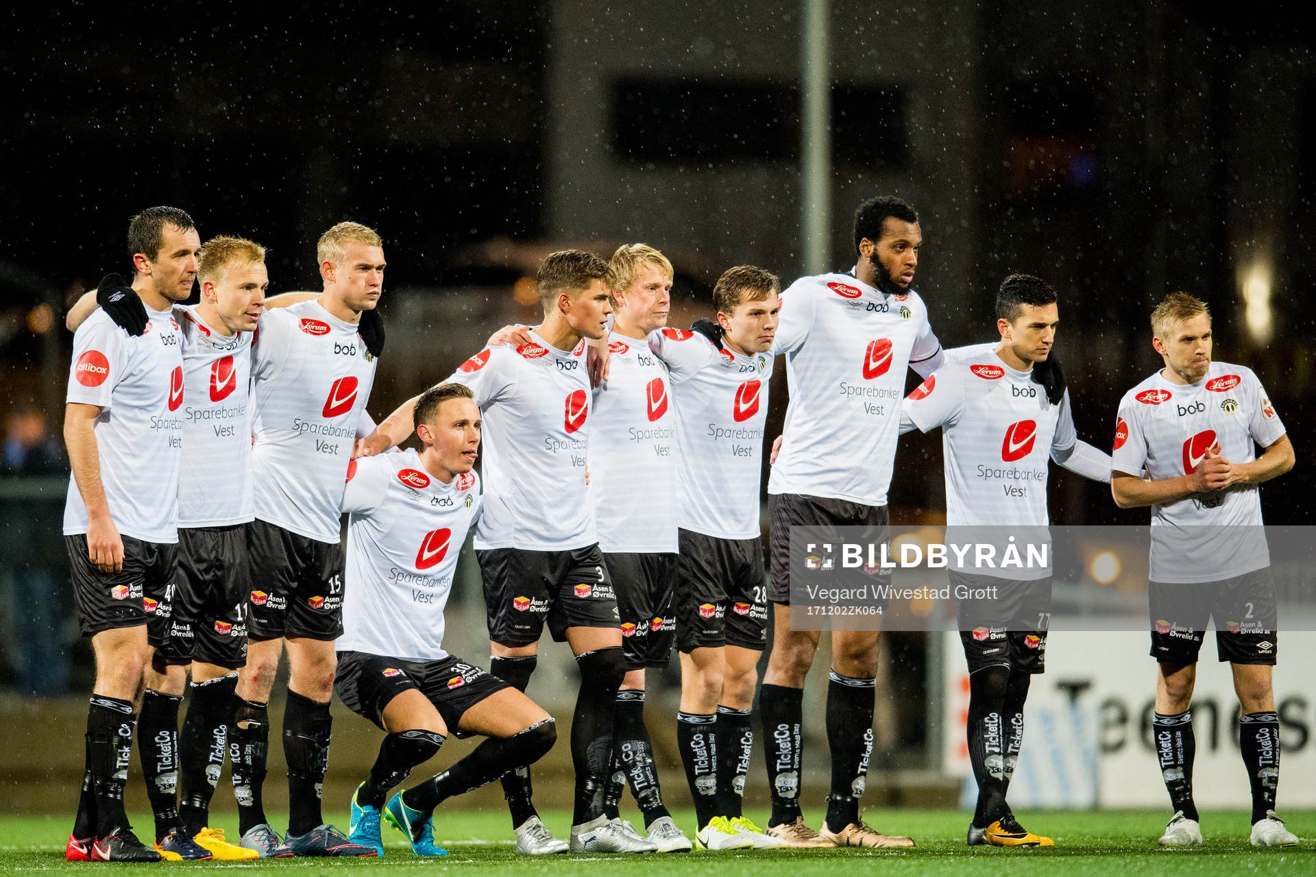 Players of Sogndal follow the penalty shoot out during the playoff match between Ranheim and Sogndal on December 2, 2017 in Trondheim.