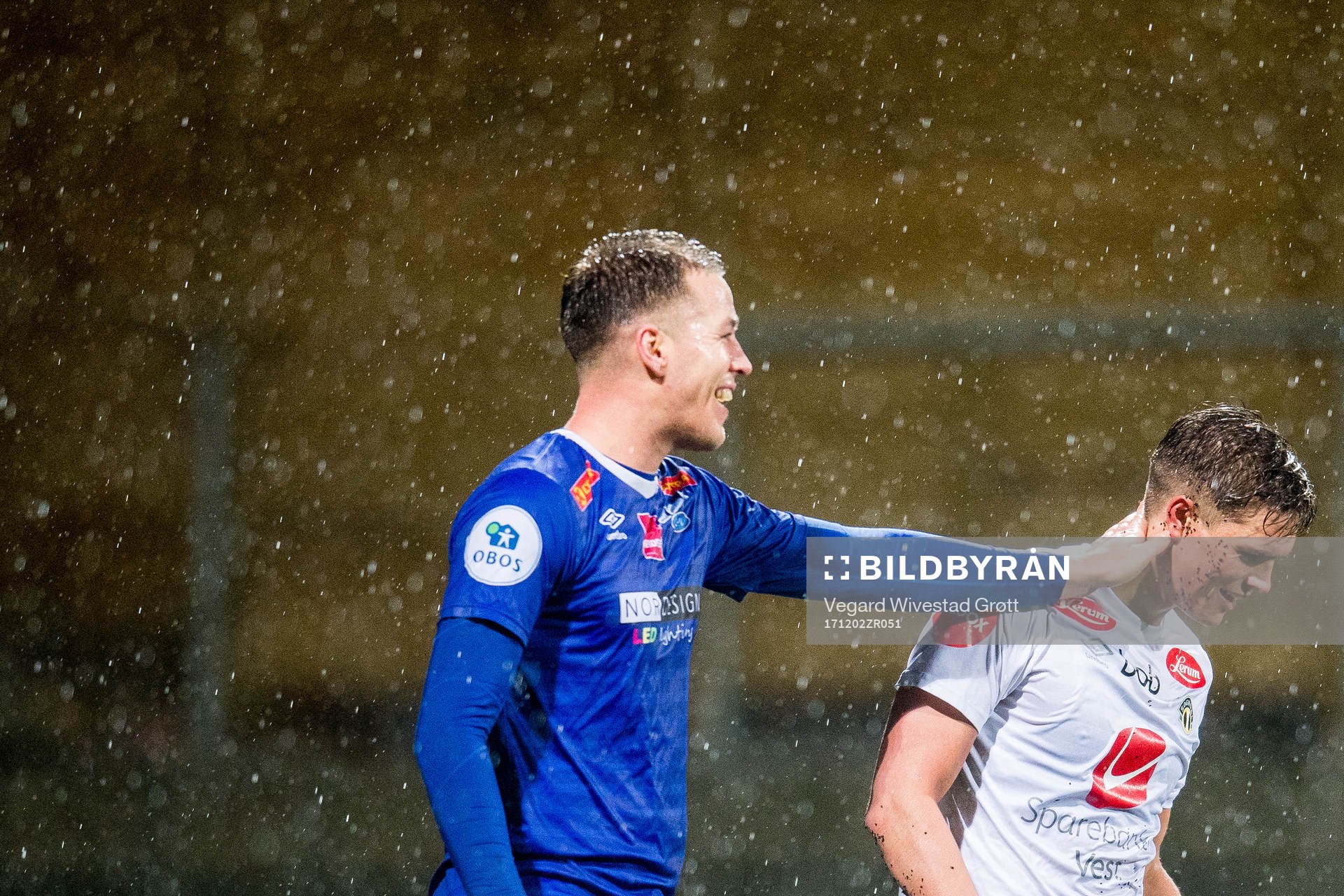 Michael Karlsen of Ranheim and Bjørn Inge Utvik of Sogndal