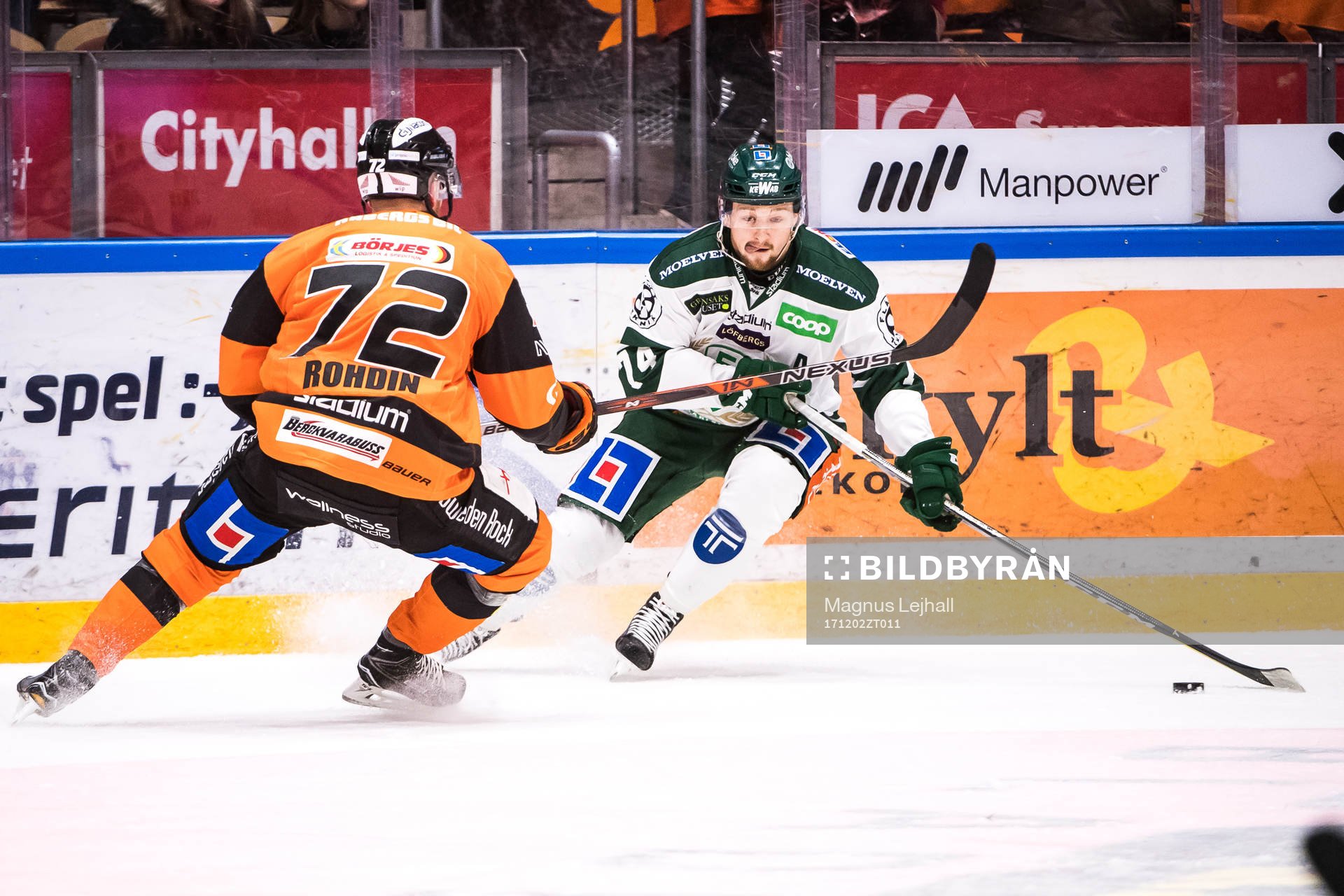 Färjestads Rasmus Asplund  och Karlskronas Joachim Rohdin