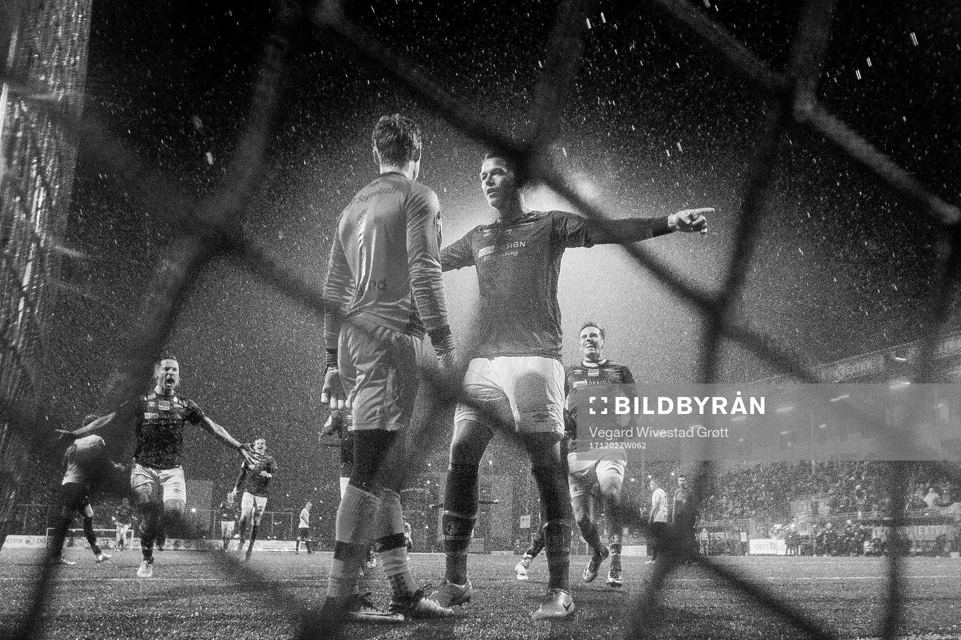 Michael Karlsen of Ranheim celebrates in front of