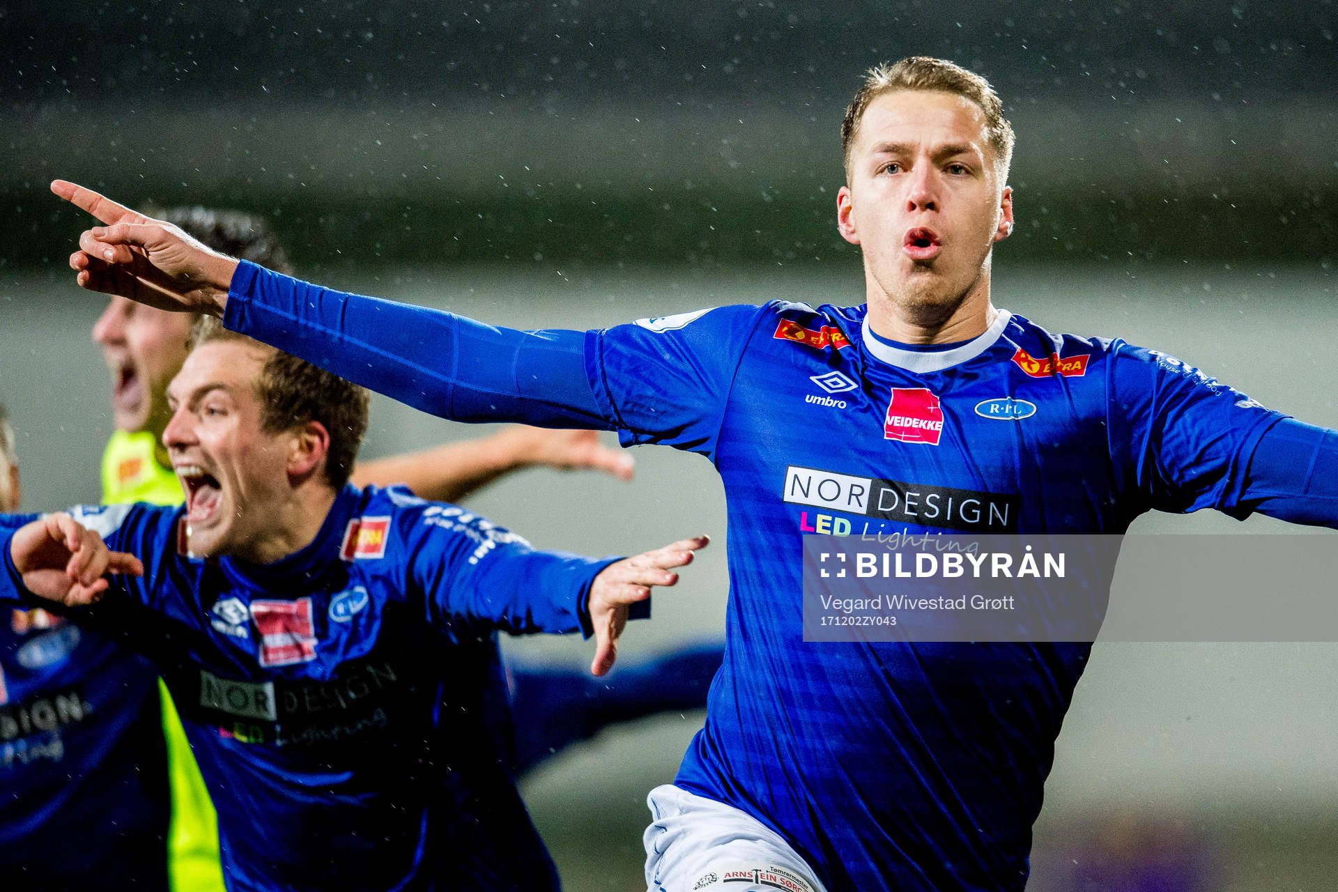 Michael Karlsen of Ranheim celebrates scoring the final