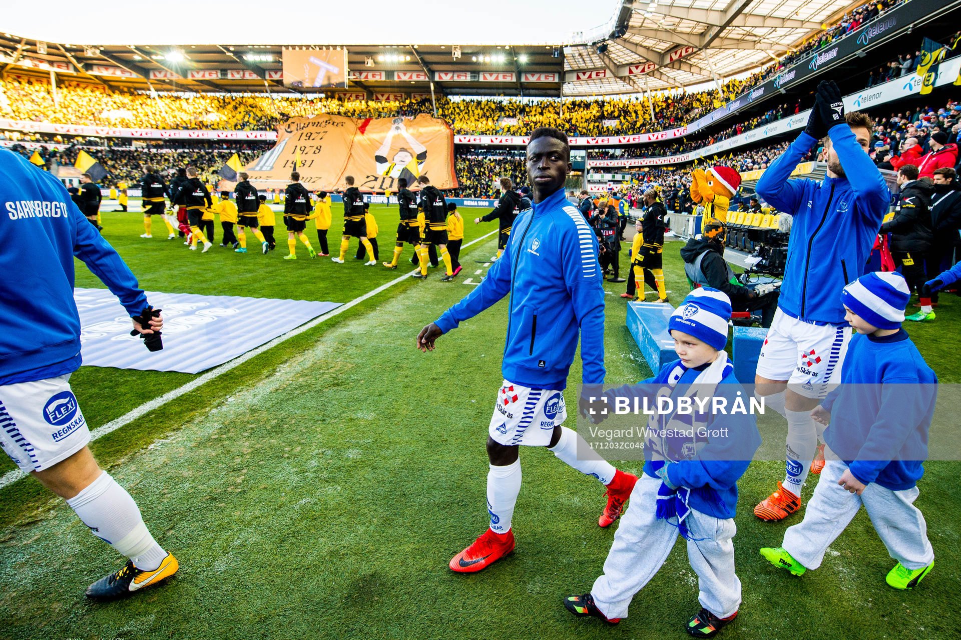 Krepin Diatta of Sarpsborg 08 enters the pitch