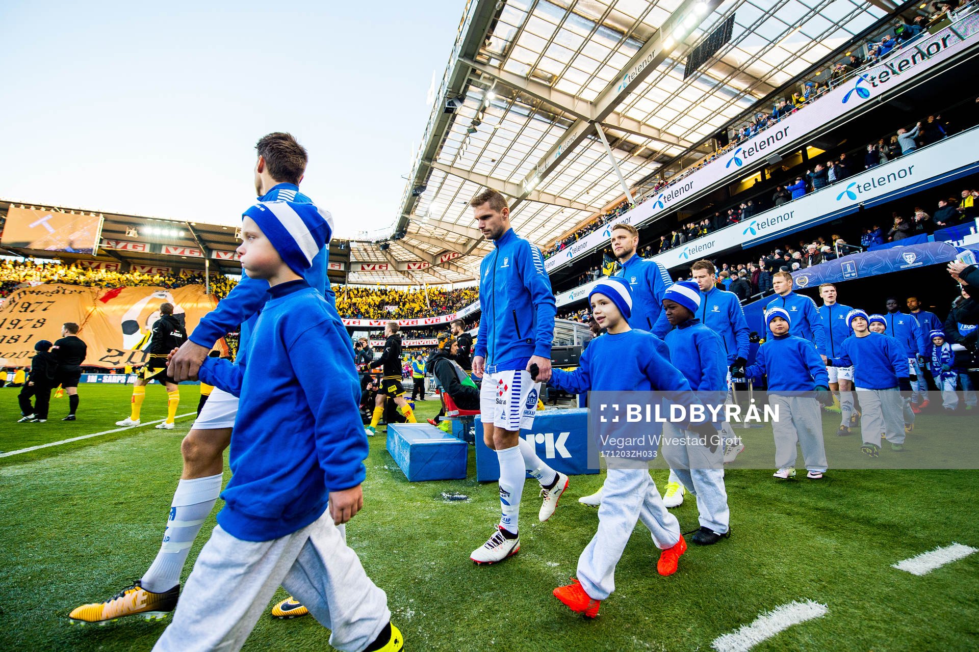 Joackim Jørgensen of Sarpsborg 08 enters the pitch
