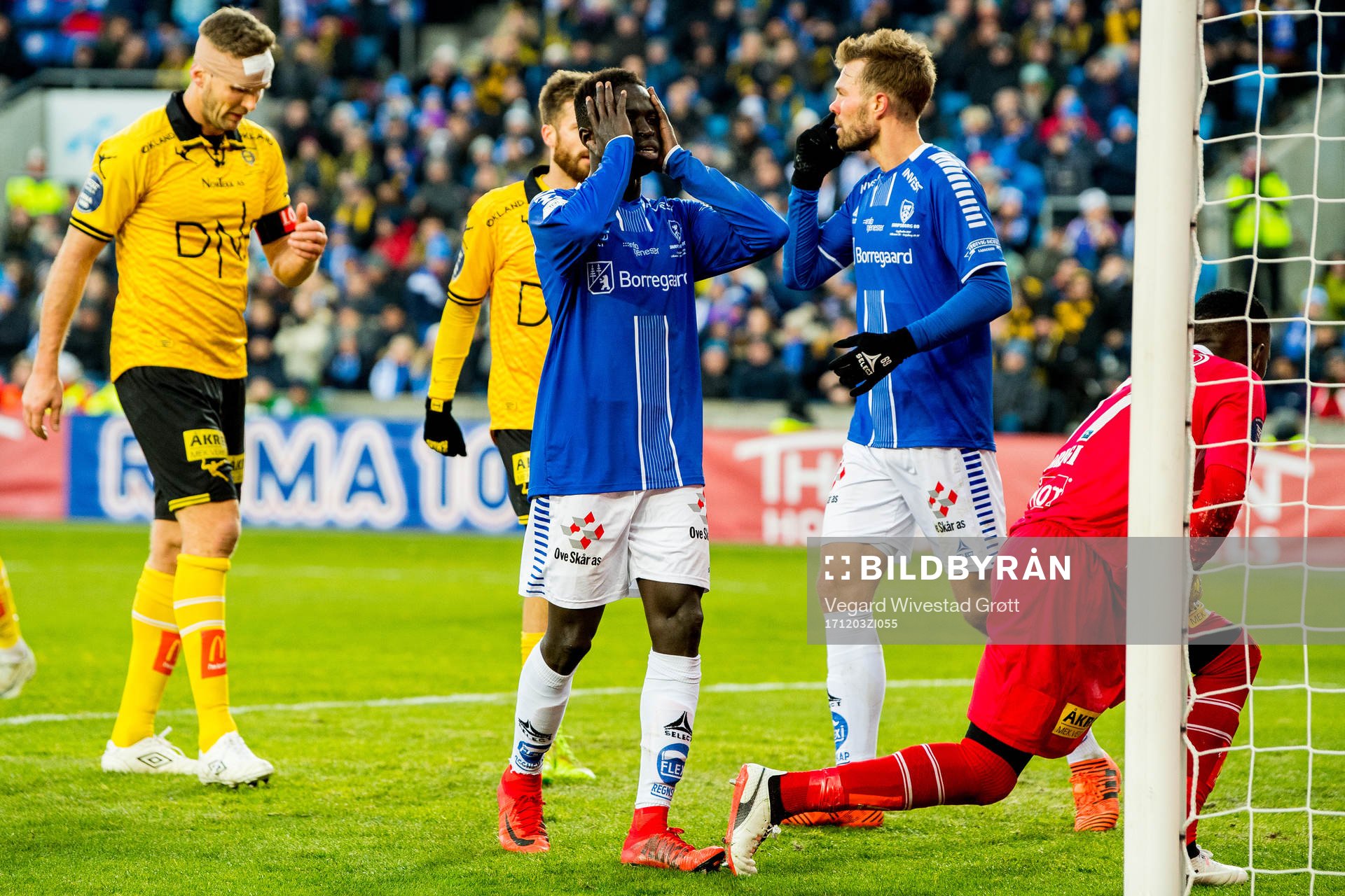 Krepin Diatta of Sarpsborg 08 looks dejected