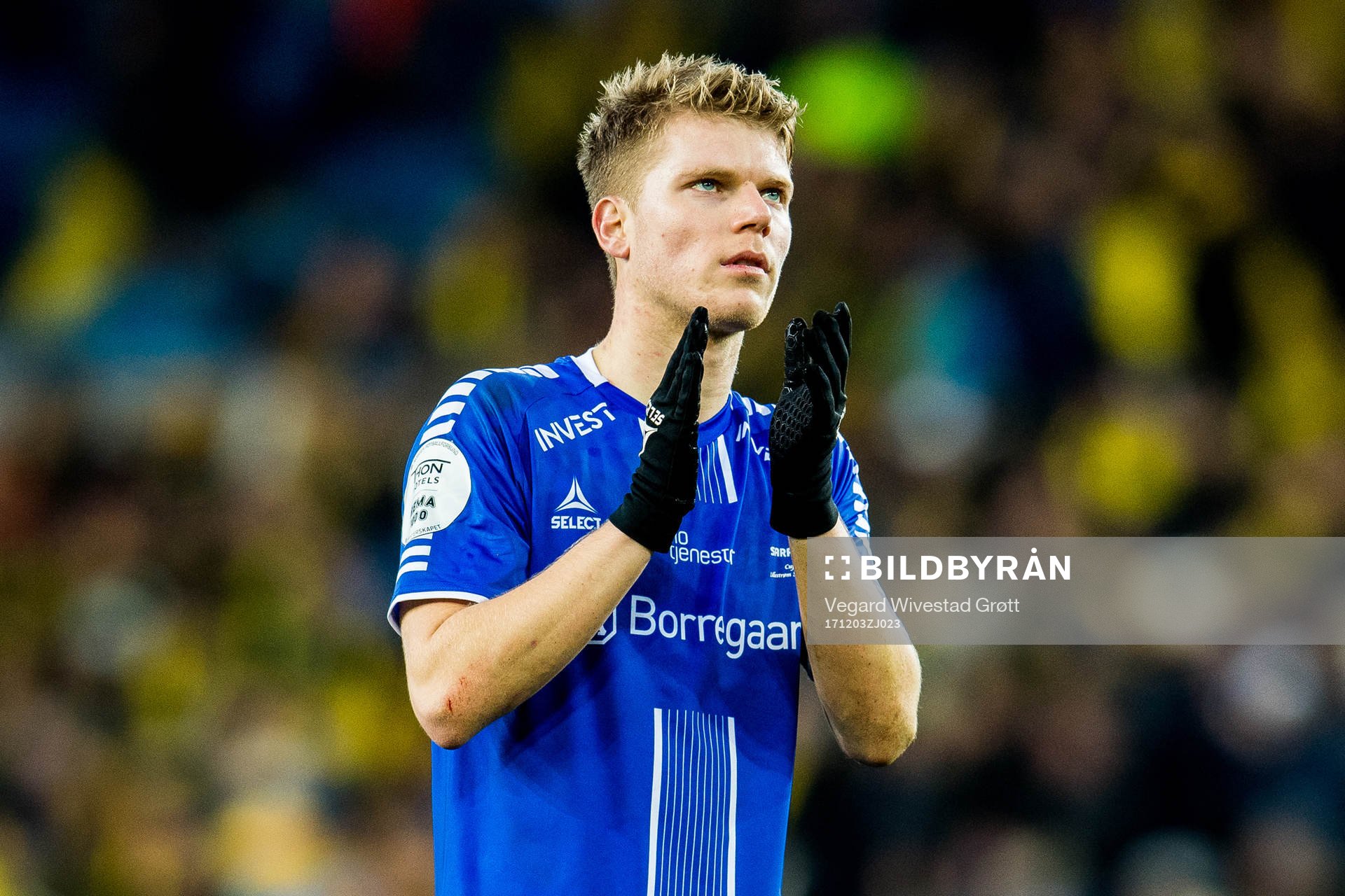 Sigurd Rosted of Sarpsborg 08 looks dejected losing the cup